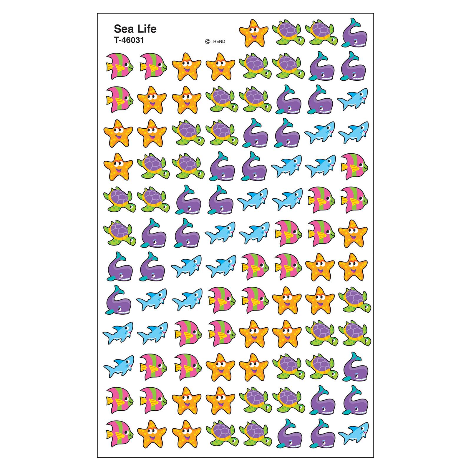 Trend Enterprises&#xAE; superShapes Sea Life Stickers, 6 Packs of 800ct.