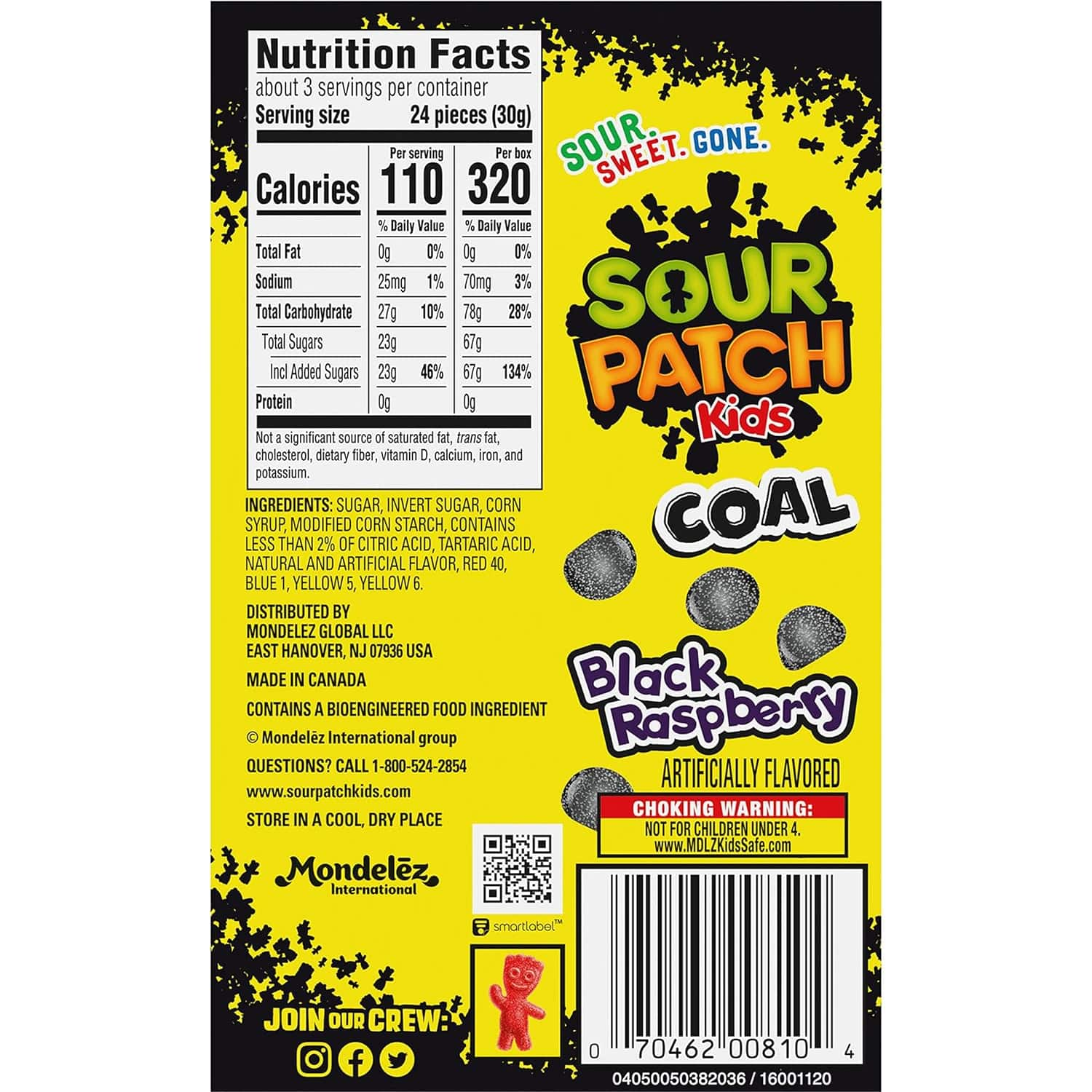 Sour Patch Kids Coal Soft &#x26; Chewy Candy