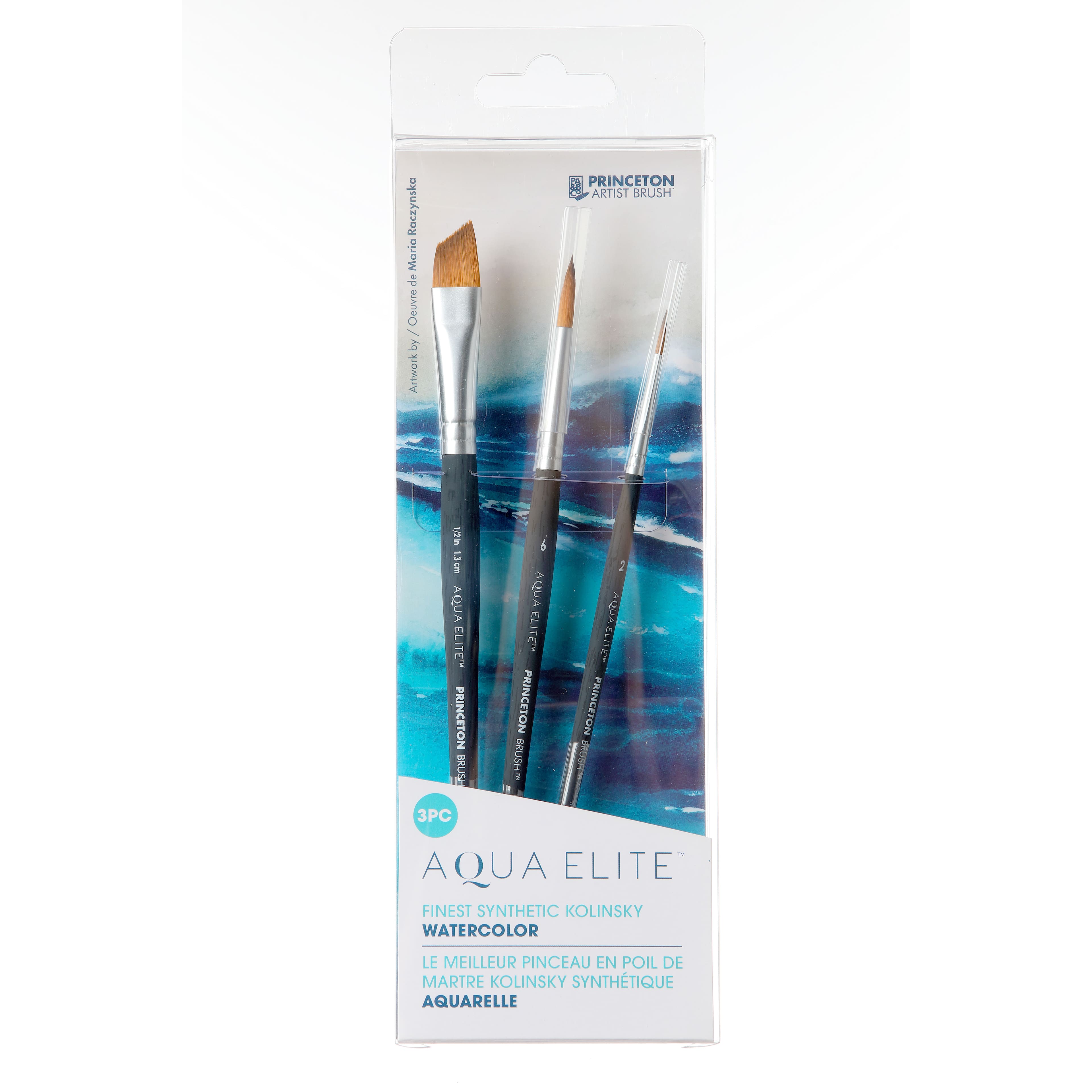 Princeton™ Aqua Elite™ Series 4850 Synthetic Kolinsky 3 Piece Brush Set