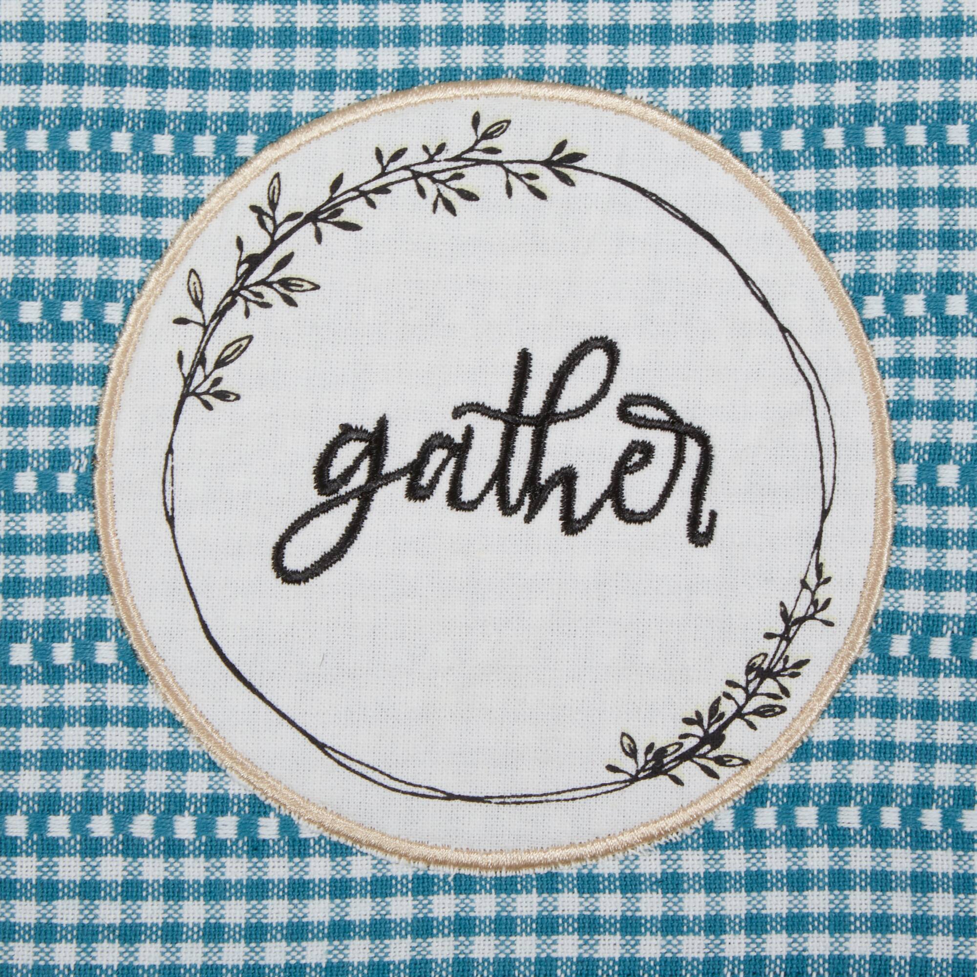 Storm Blue Farm To Table Embellished Dishtowel (Set of 4)