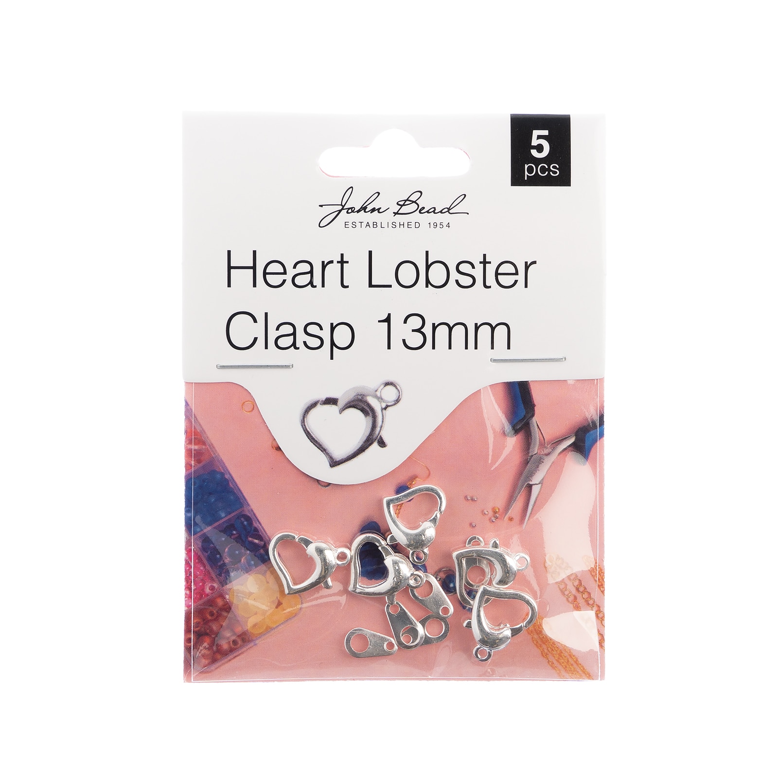 John Bead Must Have Findings 13mm Heart Lobster Clasps