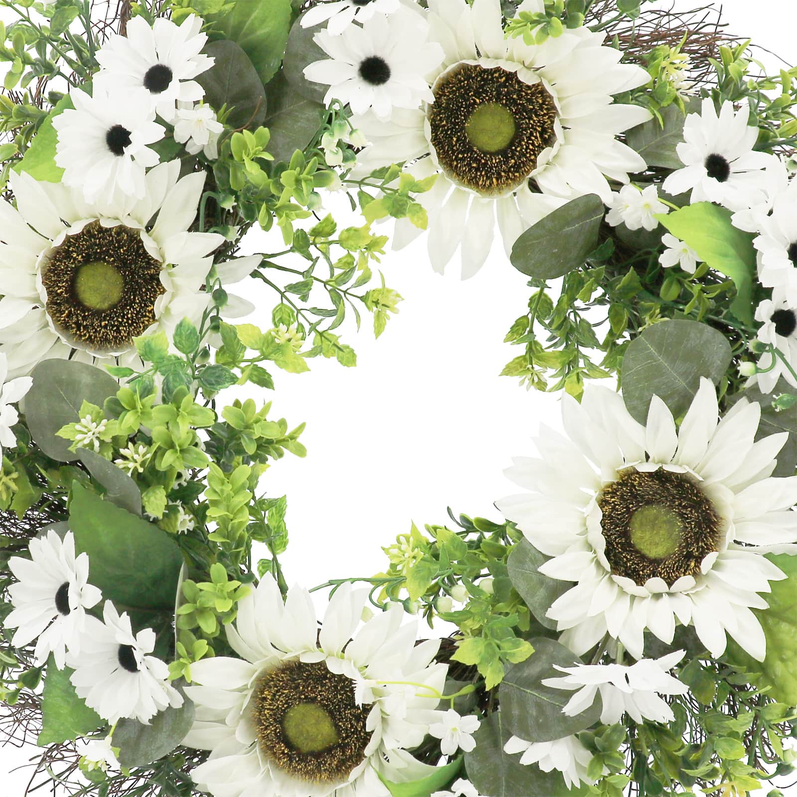22&#x22; White Sunflower Wreath by Ashland&#xAE;