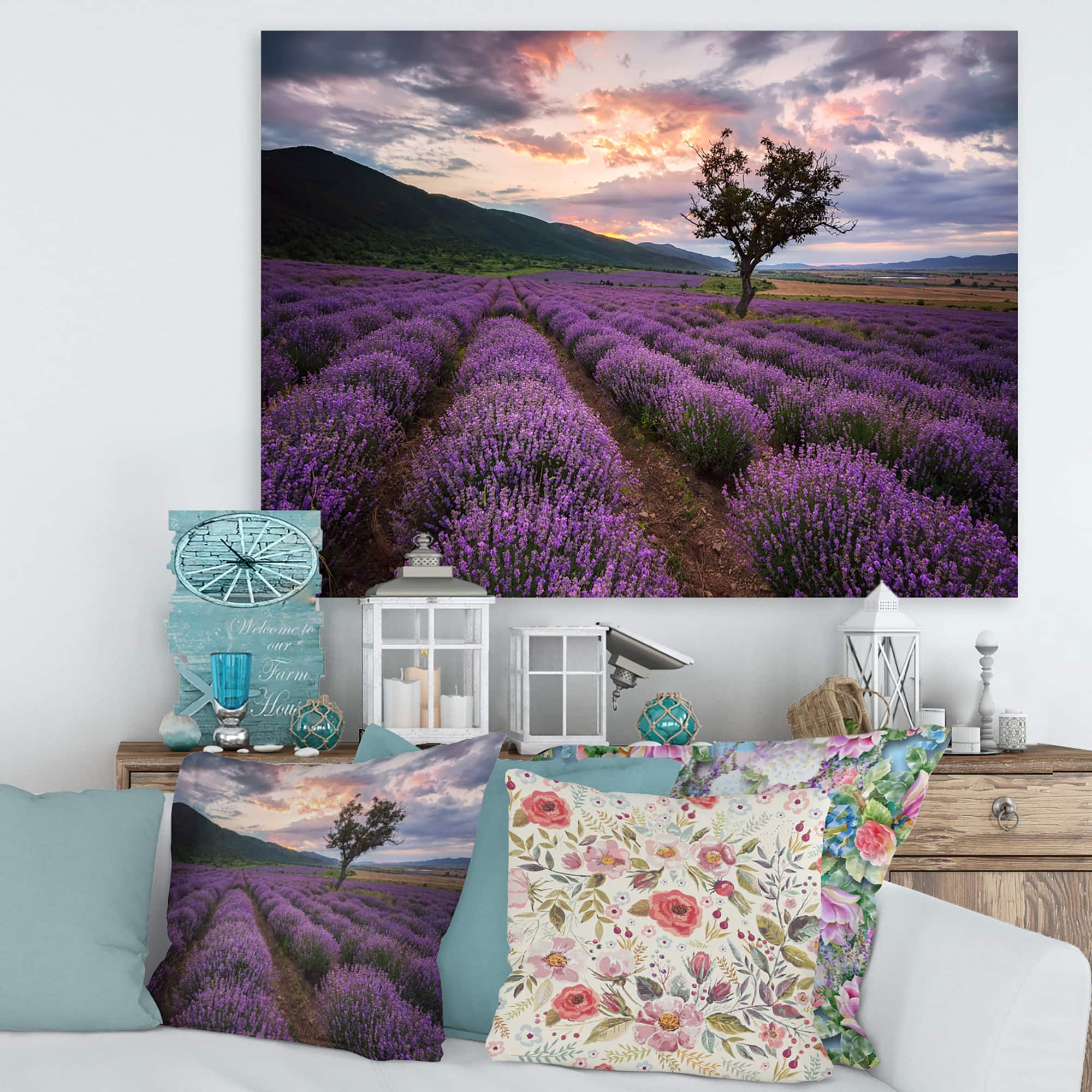 Designart - Lavender Field At Dawn III