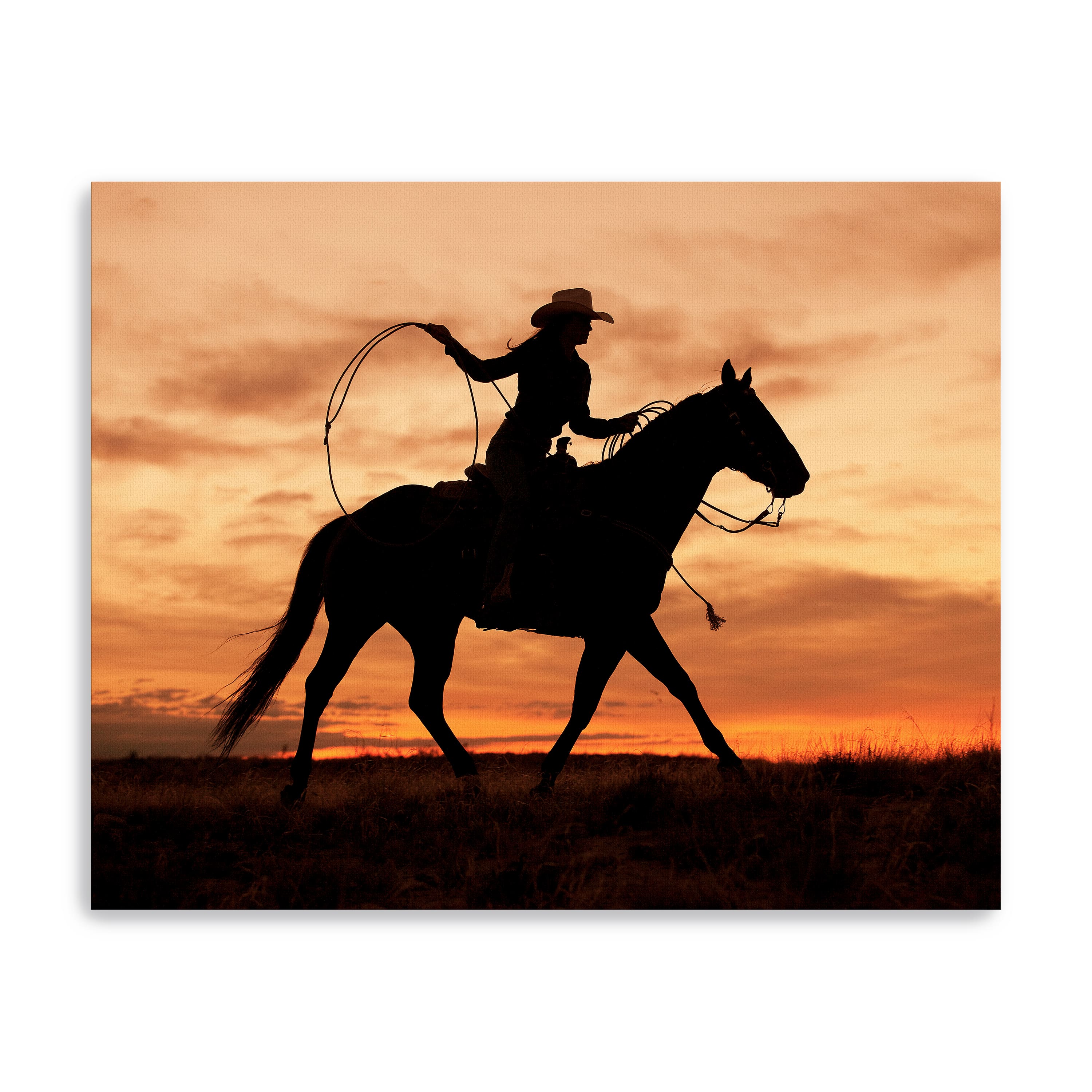 Cowgirl Silhouette Canvas Giclee