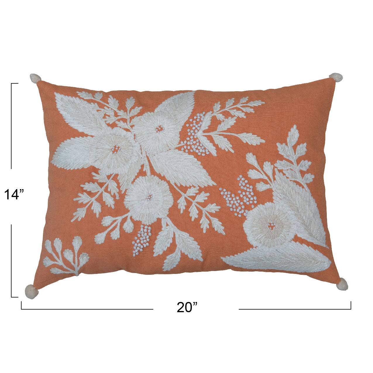Hello Honey® Embroidered Flowers & French Knots Lumbar Throw Pillow