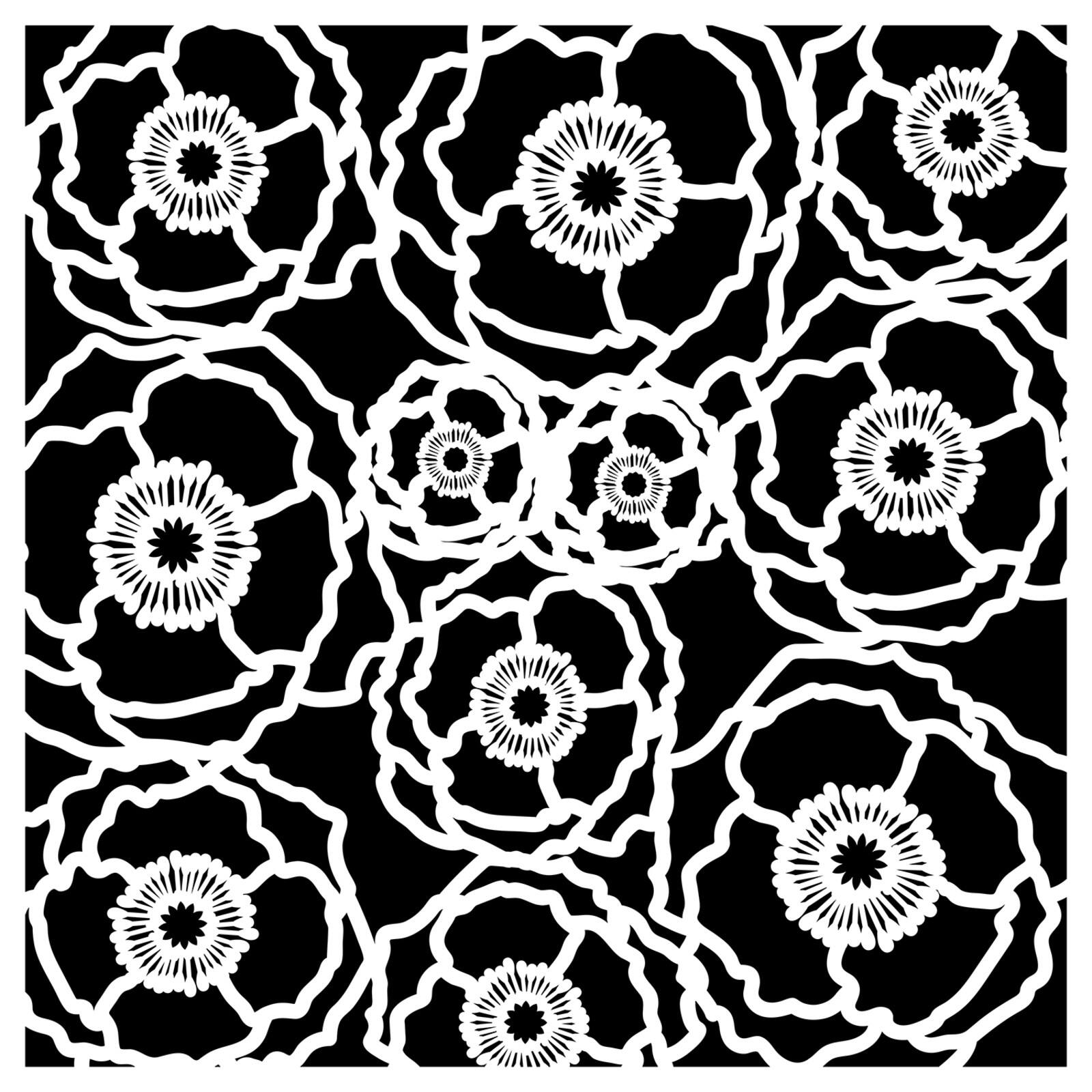 The Crafter's Workshop Poppy Field Stencil, 6" x 6"