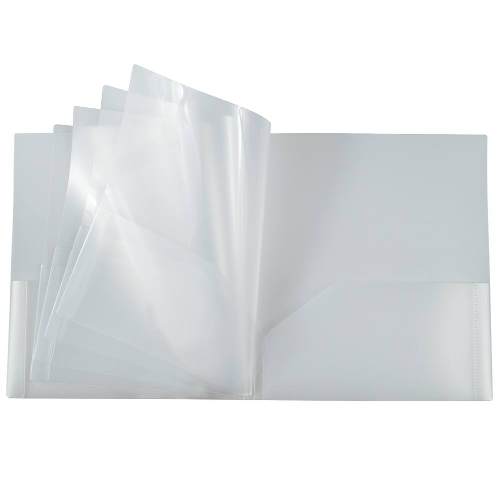 JAM Paper Heavy Duty Plastic 10-Pocket Folder, 2ct.