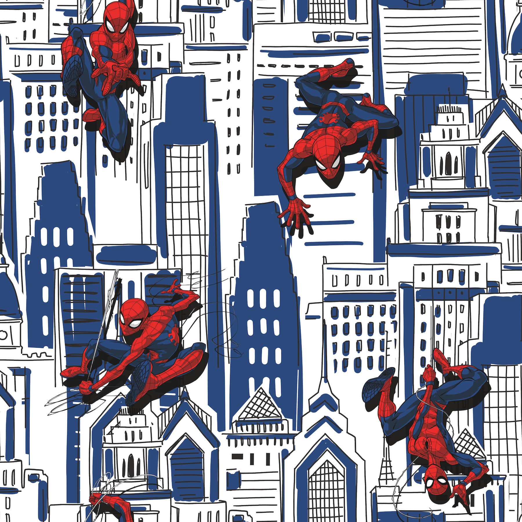 RoomMates Blue Spider-Man Cityscape Peel & Stick Wallpaper