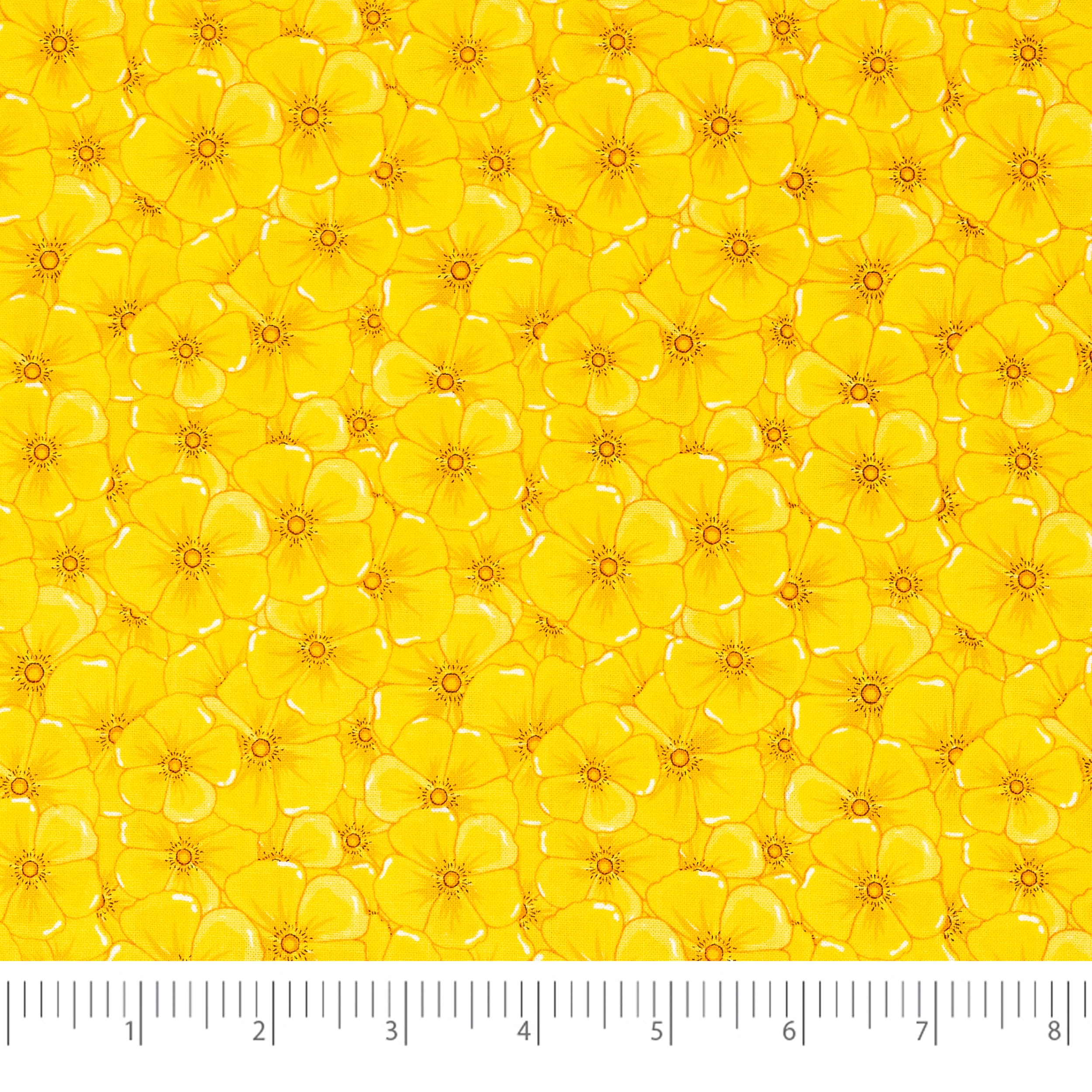 SINGER Packed Yellow Flowers Cotton Fabric