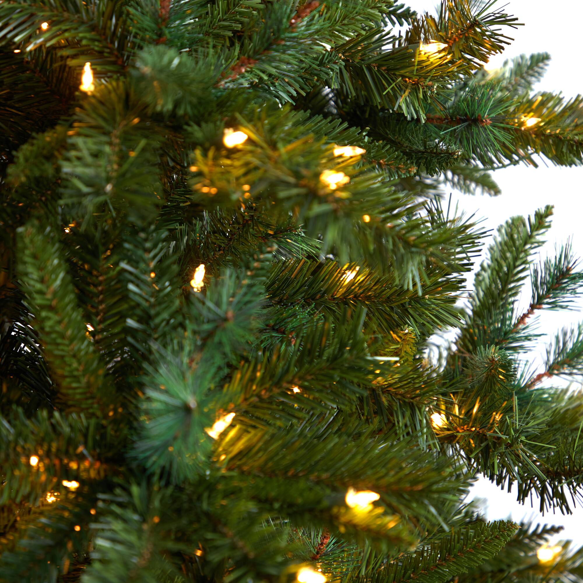 8ft. Pre-Lit Wyoming Mixed Pine Artificial Christmas Tree, Clear Lights