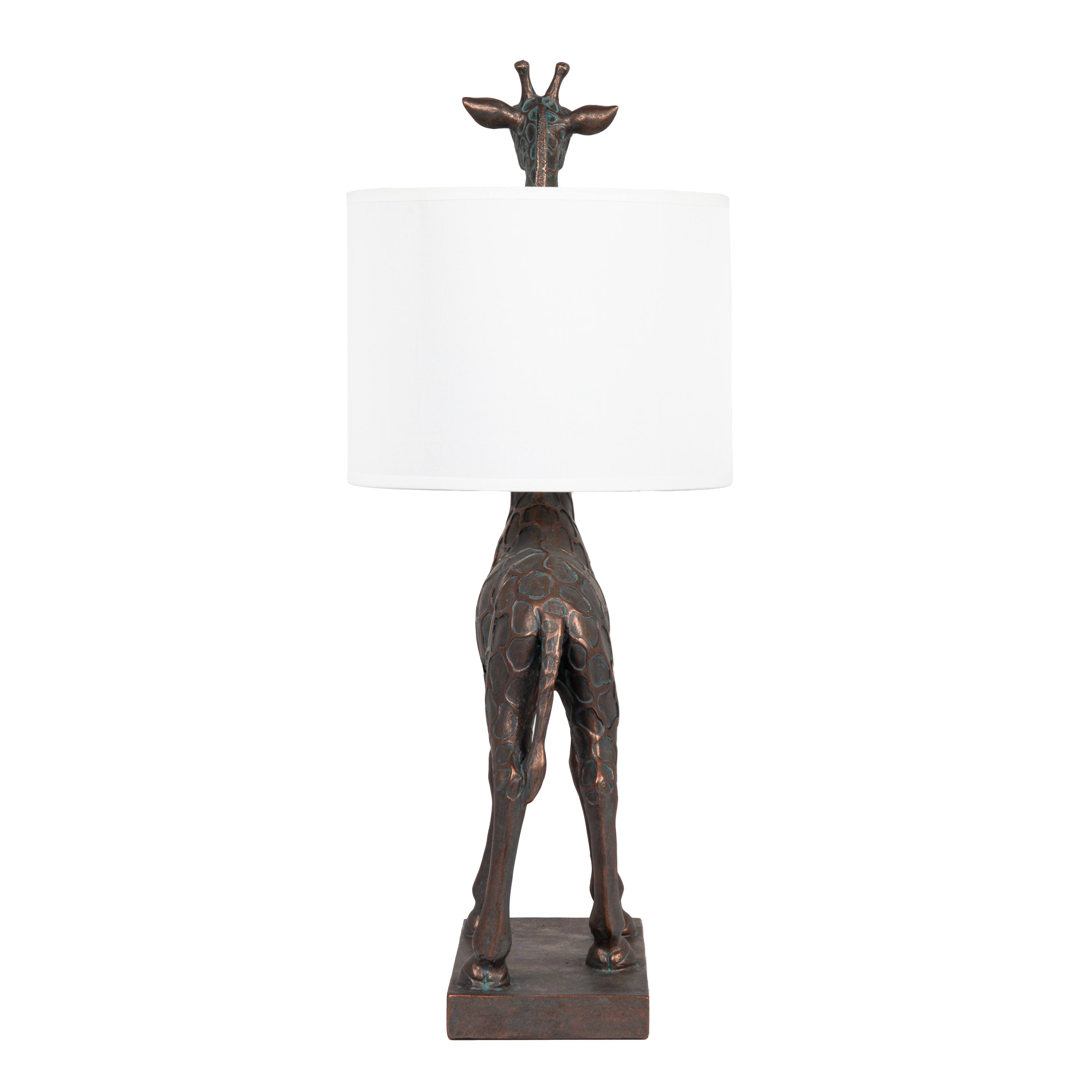 Hello Honey® 28" Bronze Giraffe Table Lamp with Linen Shade