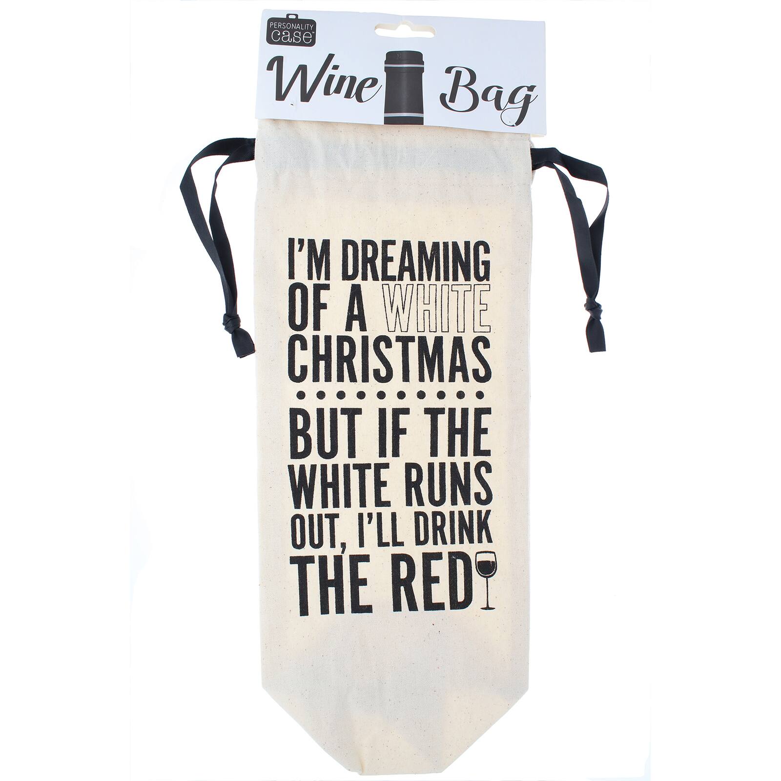 Personality Case&#x2122; White Christmas Canvas Wine Bag