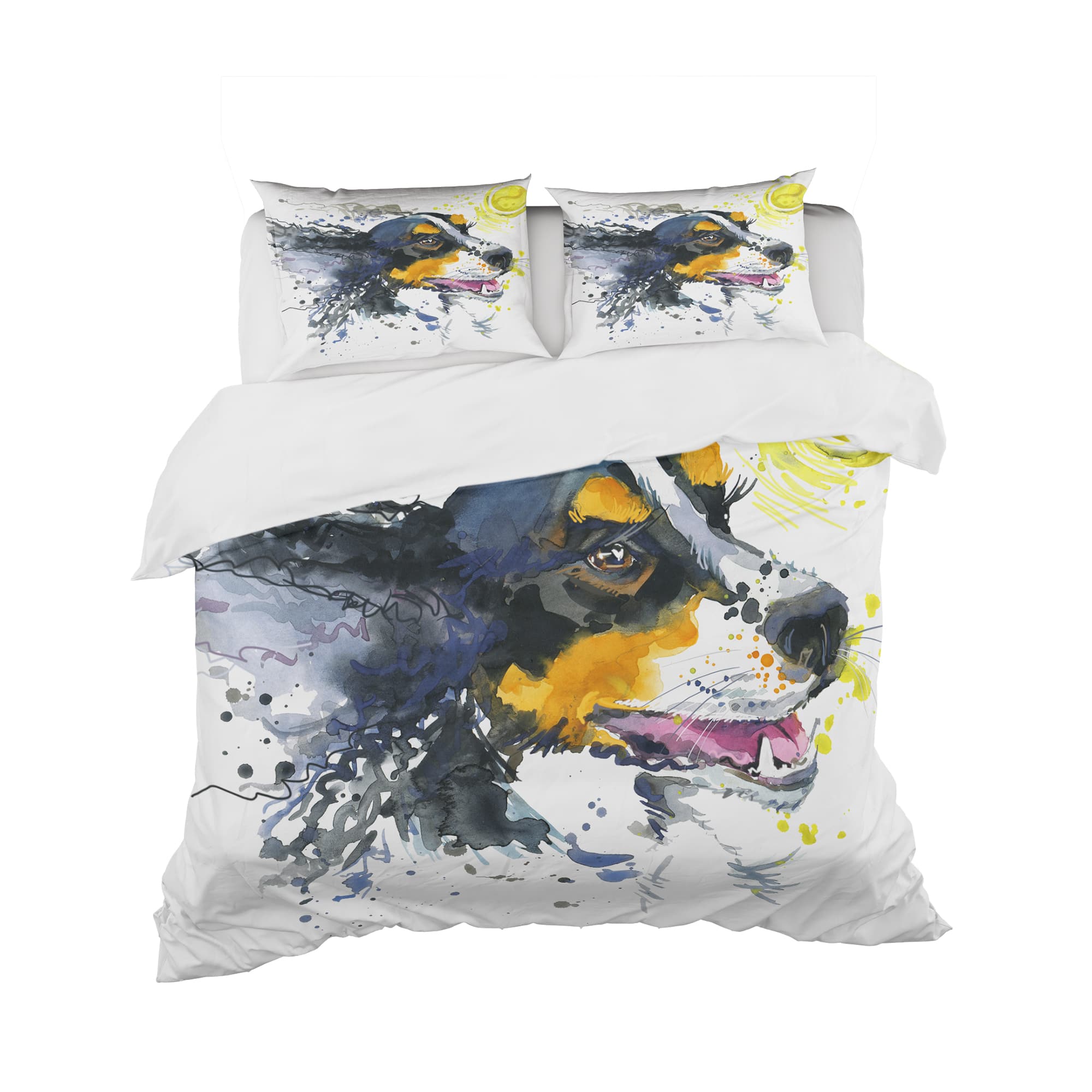 Designart &#x27;Dog and Yellow Ball Watercolor - Modern Duvet Cover Set