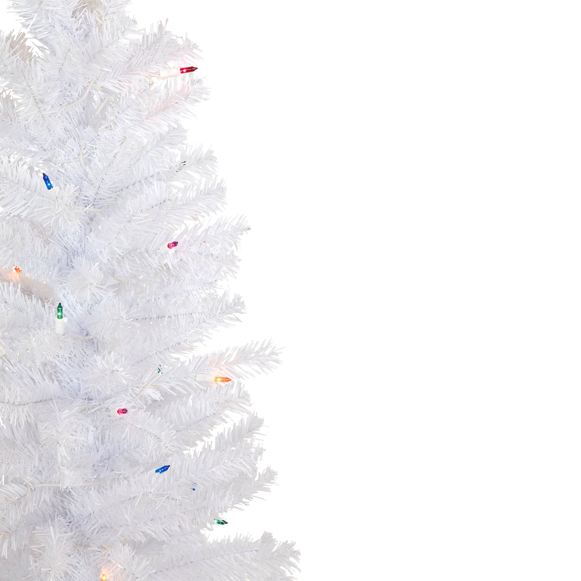 4ft. Pre-Lit Woodbury White Pine Artificial Christmas Tree, Multicolor Lights