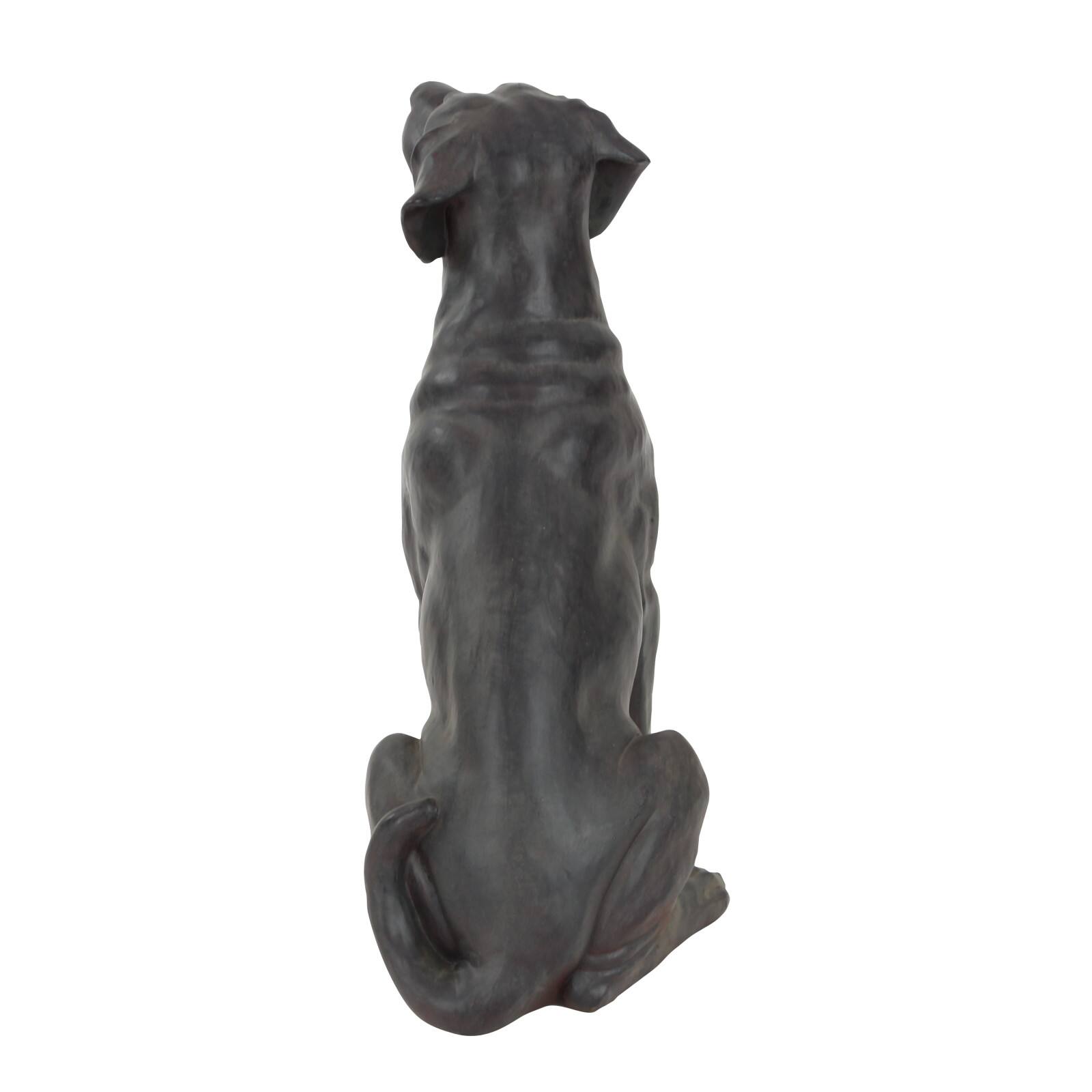 20&#x22; Brown Traditional Polystone Dog Sculpture
