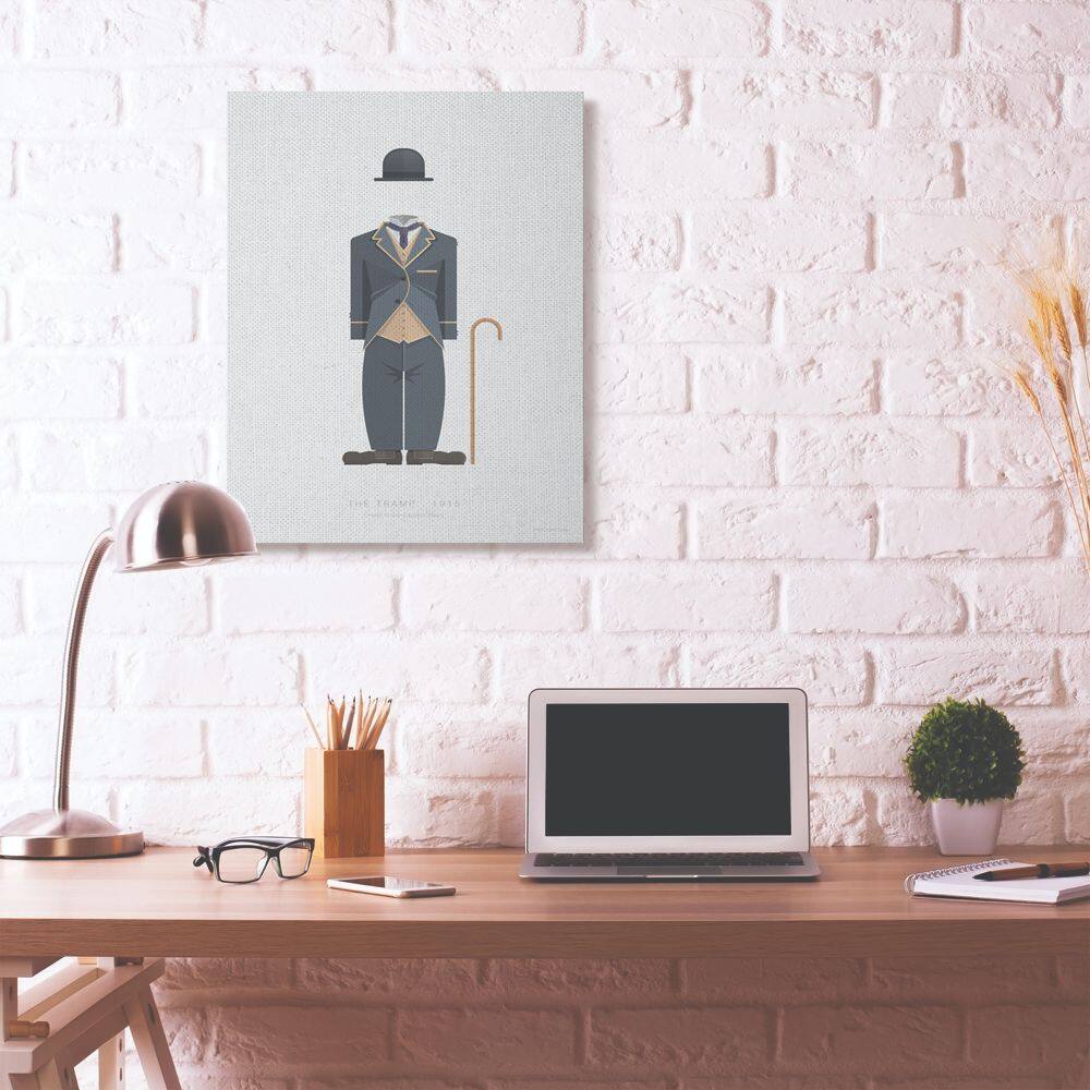 Stupell Industries Charlie Chaplin Minimalist Illustration Canvas Wall Art