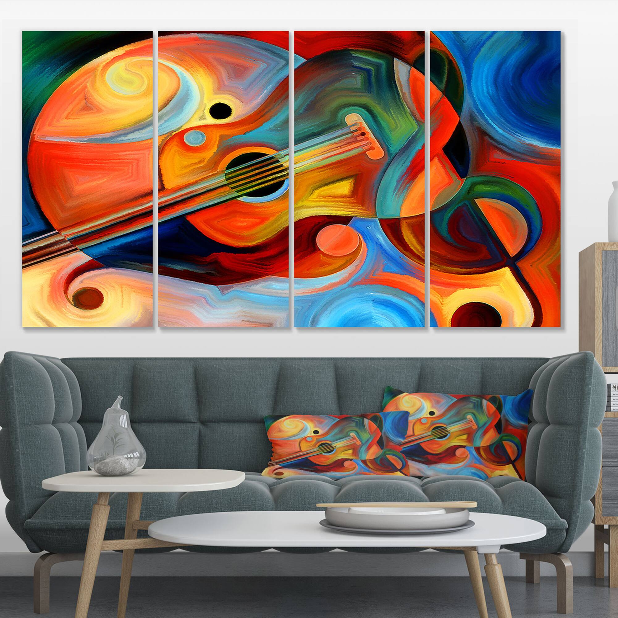 Designart - Music and Rhythm - Abstract Canvas Art Print
