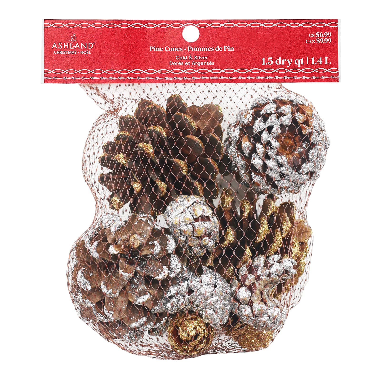 Silver &#x26; Gold Pinecones by Ashland&#xAE;