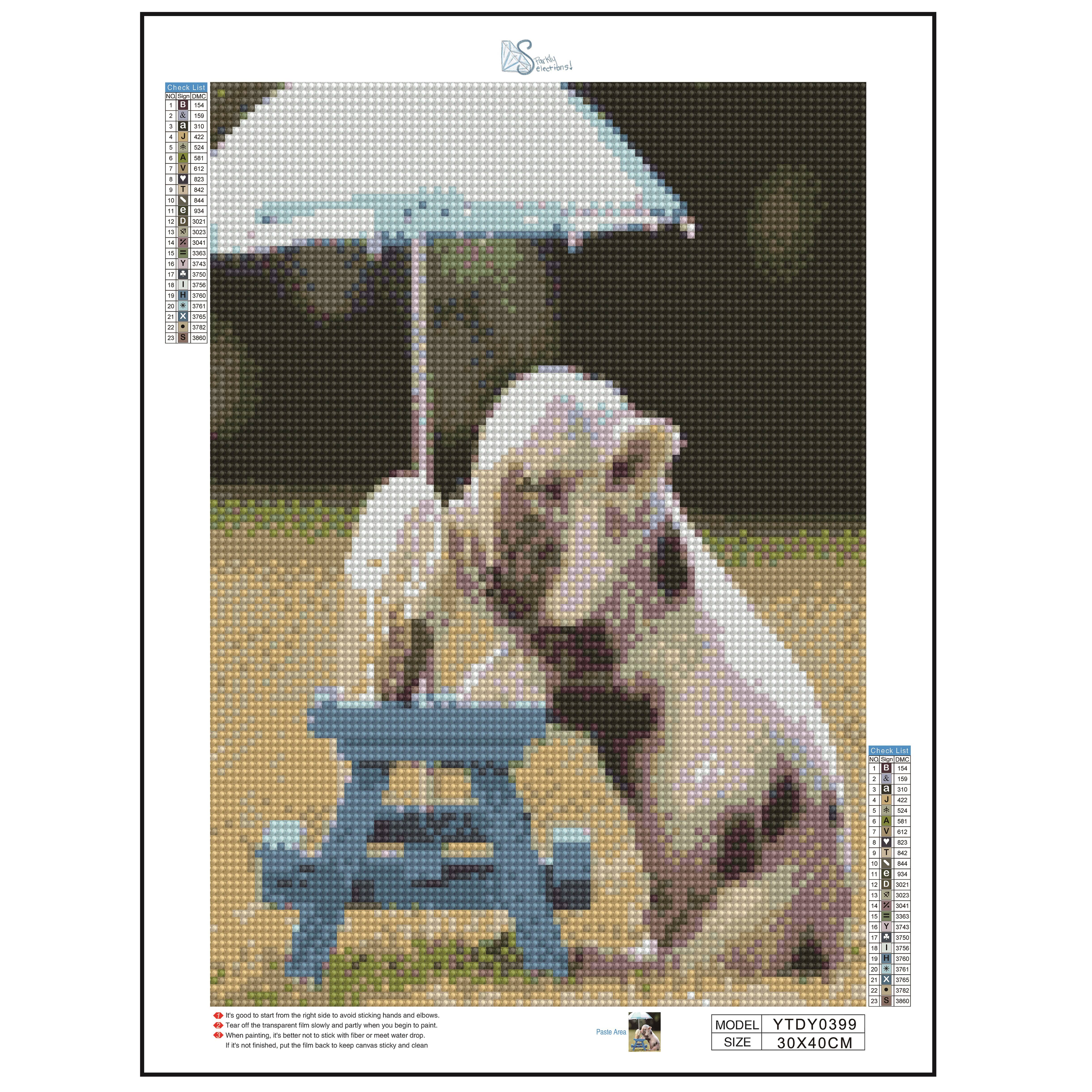 Sparkly Selections Piglet Eating Ice Cream Diamond Painting Kit, Round Diamonds