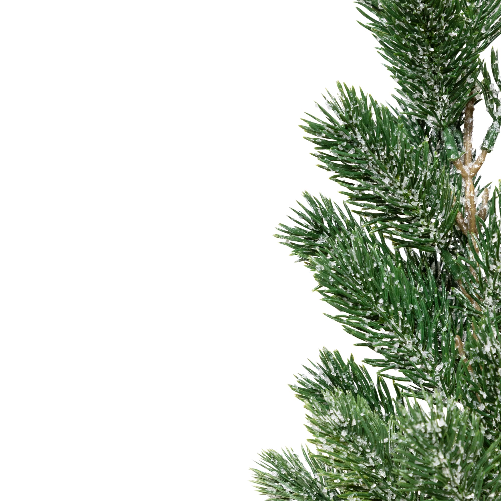 17.5" Unlit Frosted Pine Christmas Tree in Burlap Base