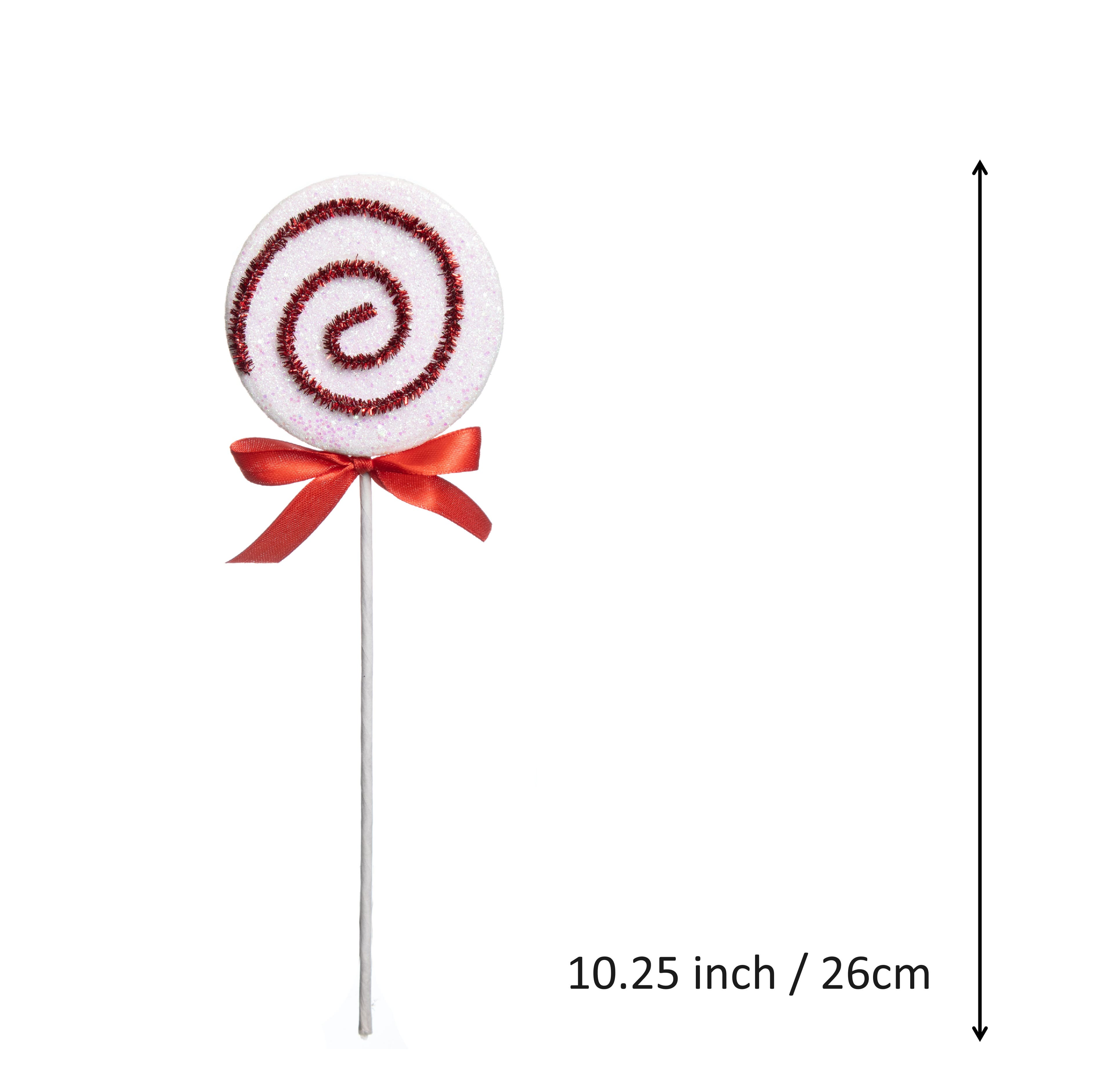 10&#x22; Red &#x26; White Swirl Lollipop Pick by Ashland&#xAE;