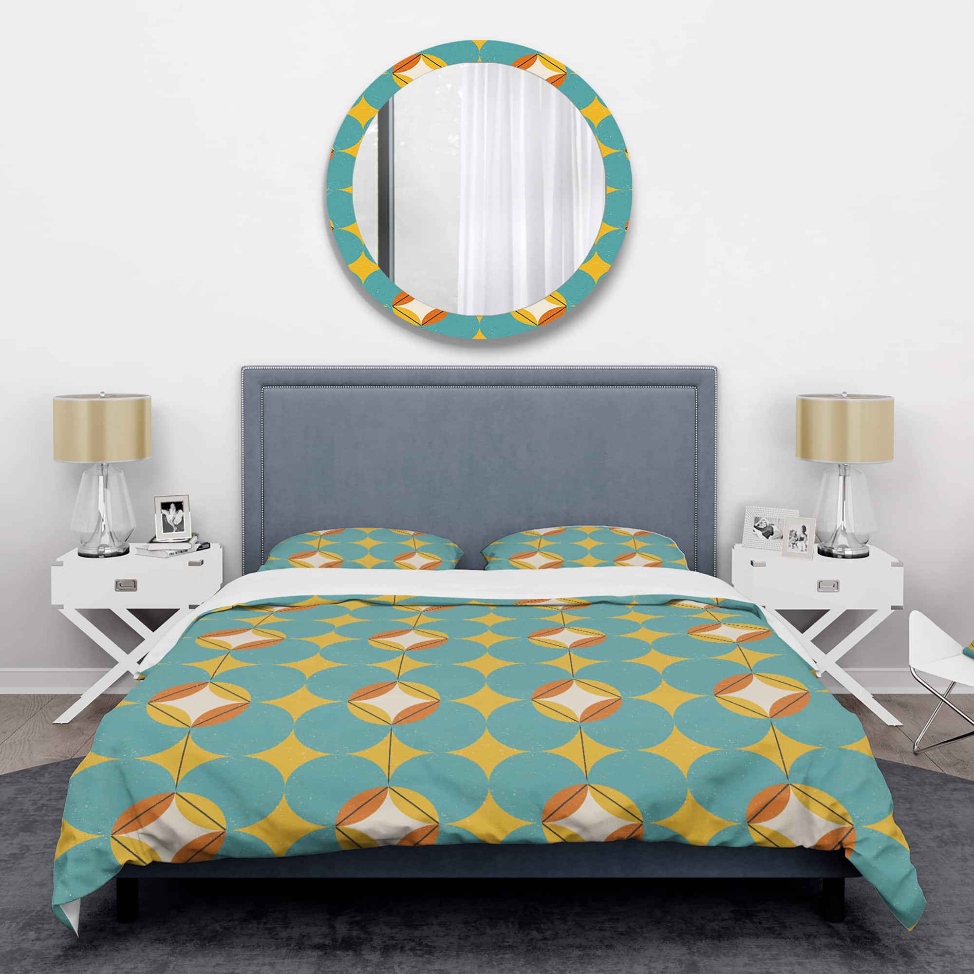 Designart 'Diamond Retro IV' Mid-Century Duvet Cover Set | Michaels, image size:2000x2000