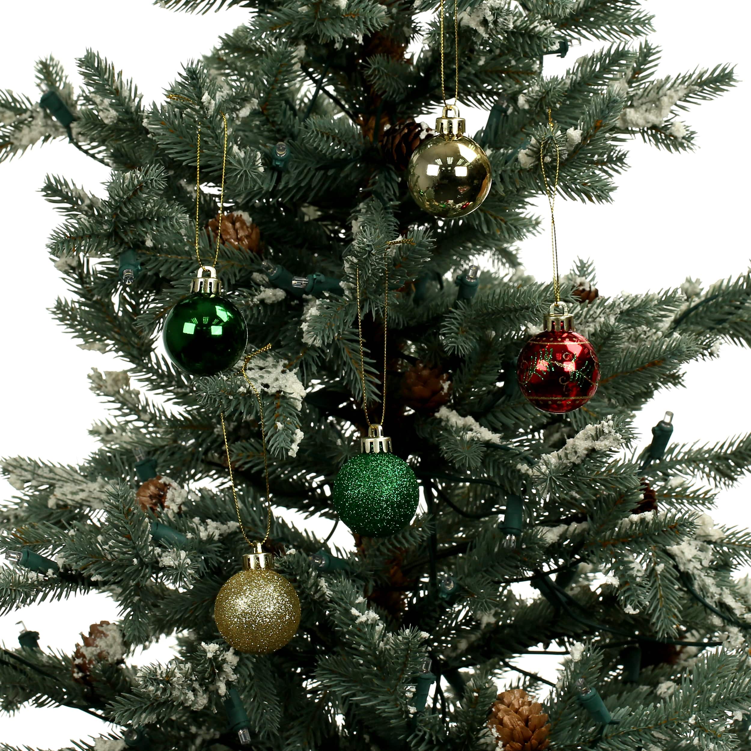 7 Pack 1.5&#x22; Red, Green &#x26; Gold Shatterproof Ball Ornaments by Ashland&#xAE;