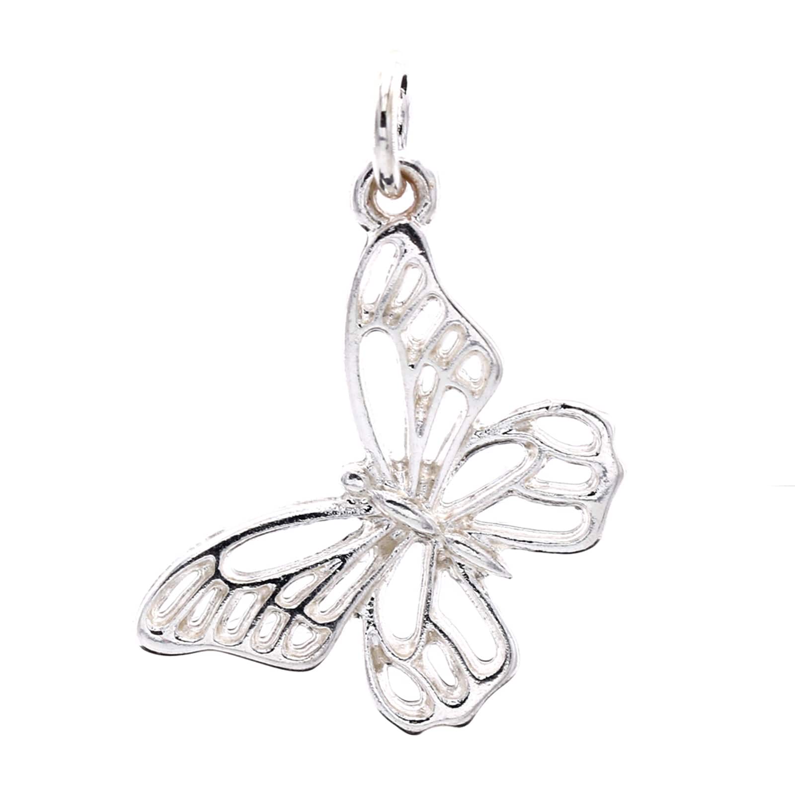 12 Pack: Charmalong™ Silver Butterfly Charm by Bead Landing™