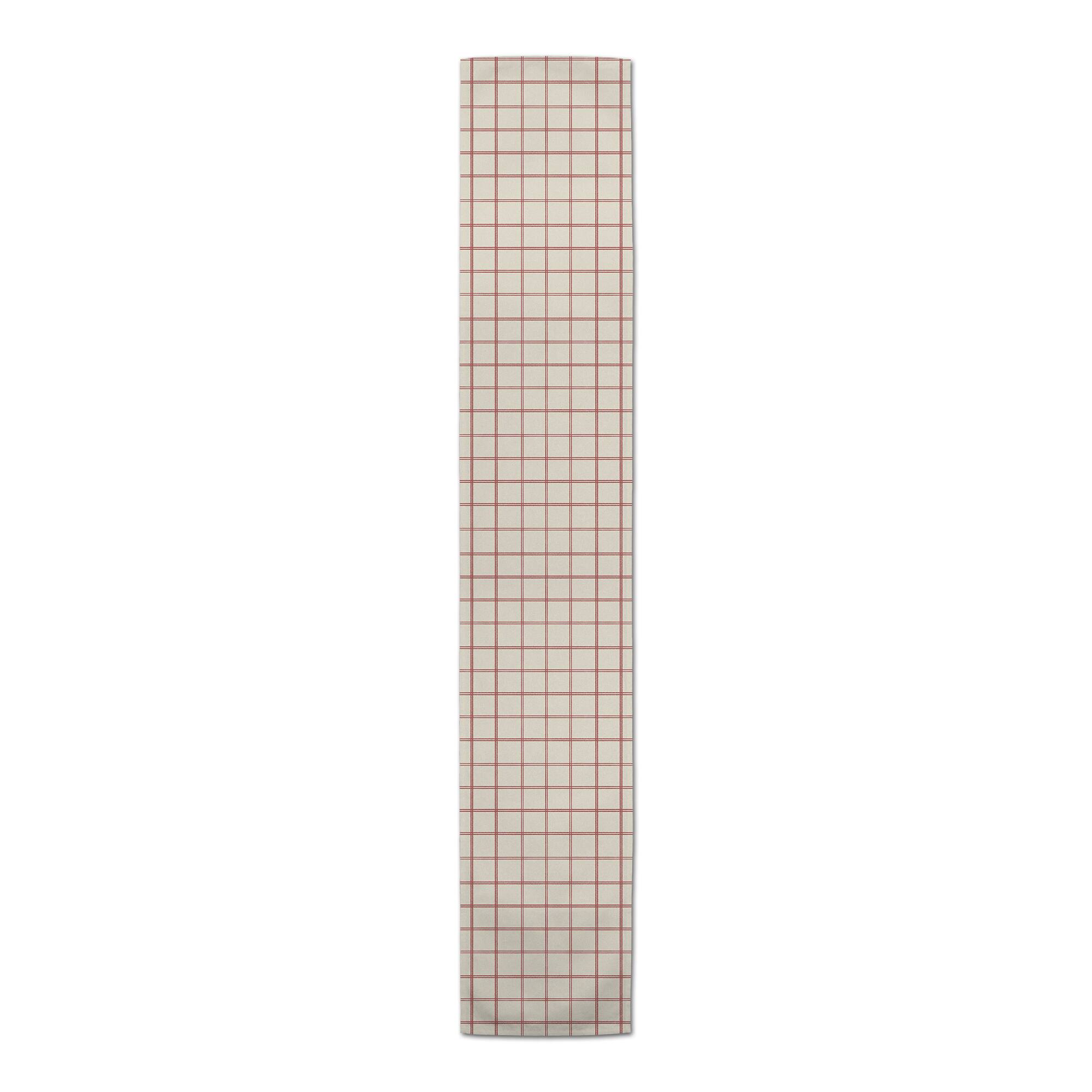 90" & Cream Check Cotton Twill Runner
