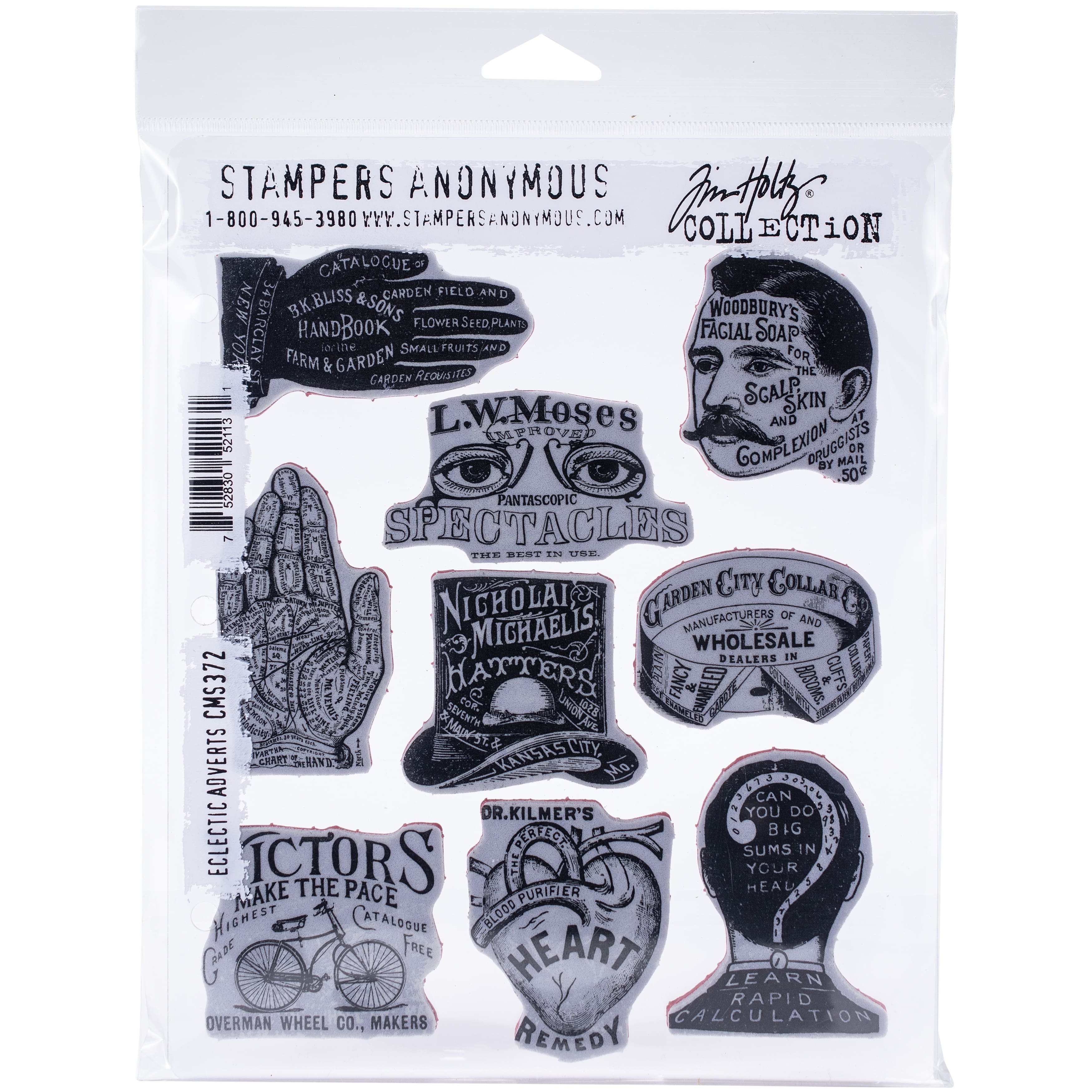 Stampers Anonymous Tim Holtz&#xAE; Eclectic Adverts Cling Stamps