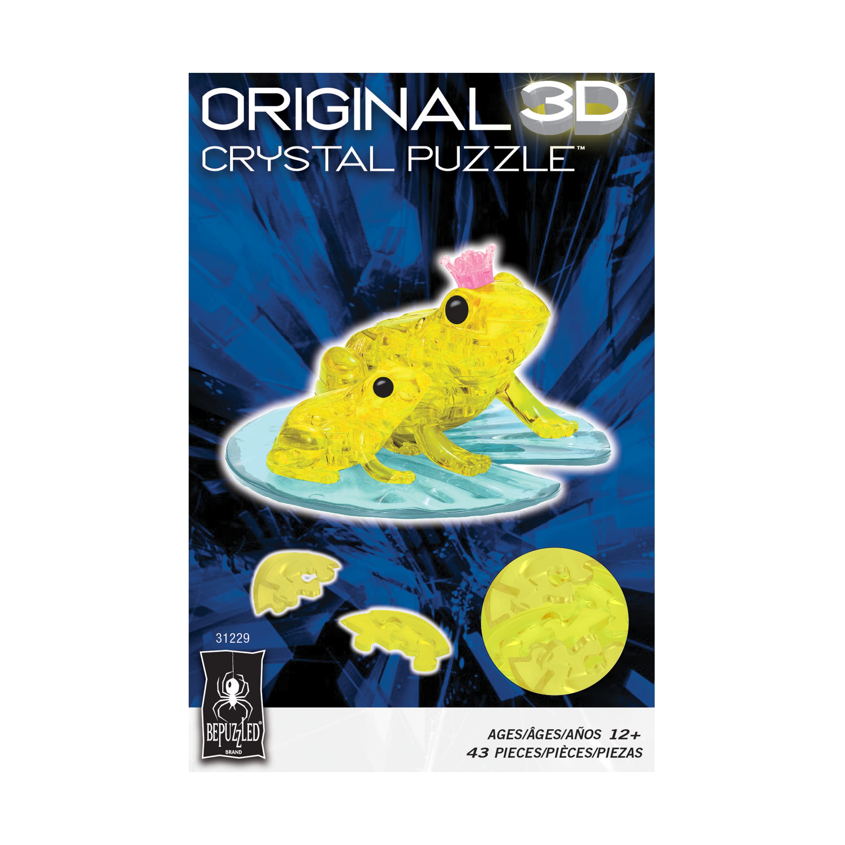 3D Crystal Puzzle - Frog (Yellow): 43 Pcs
