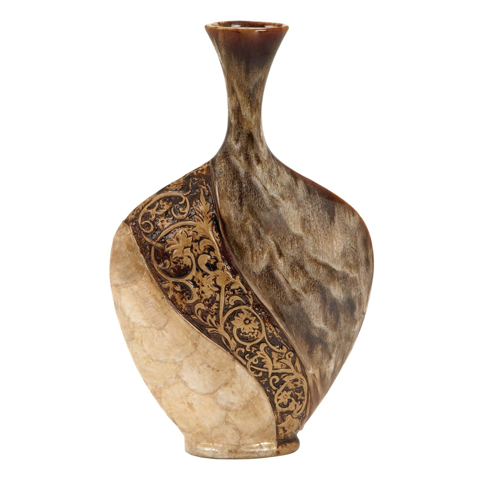 Brown Ceramic Traditional Vase, 18