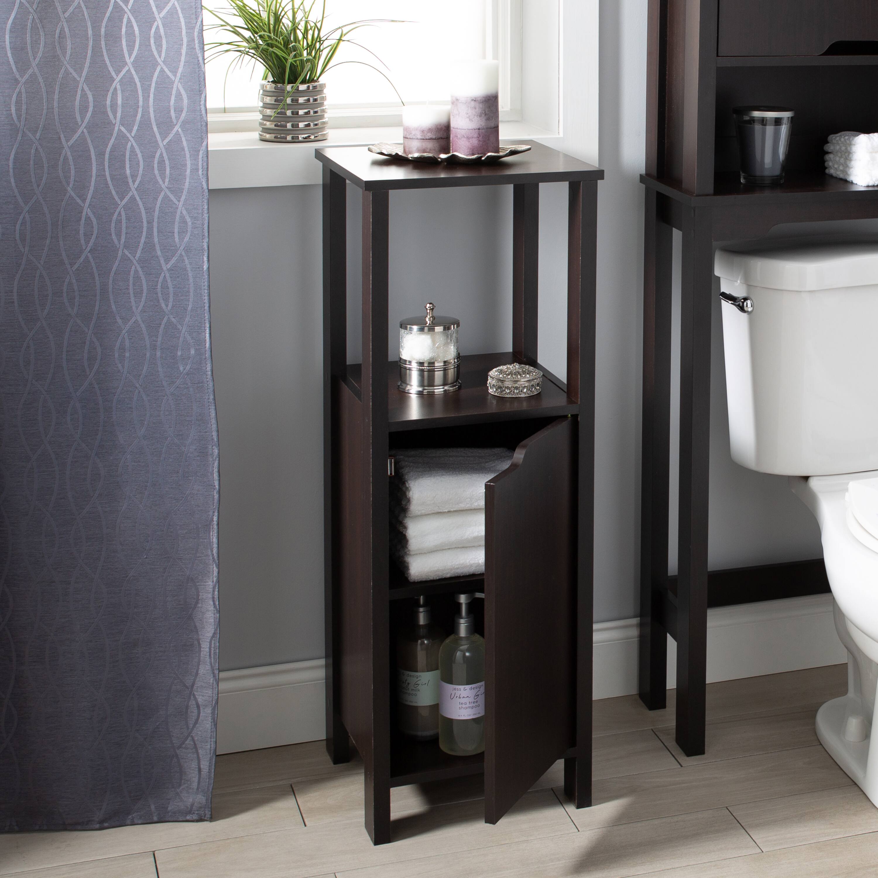 Organize It All 40" Espresso 3-Shelf Ambassador Floor Cabinet