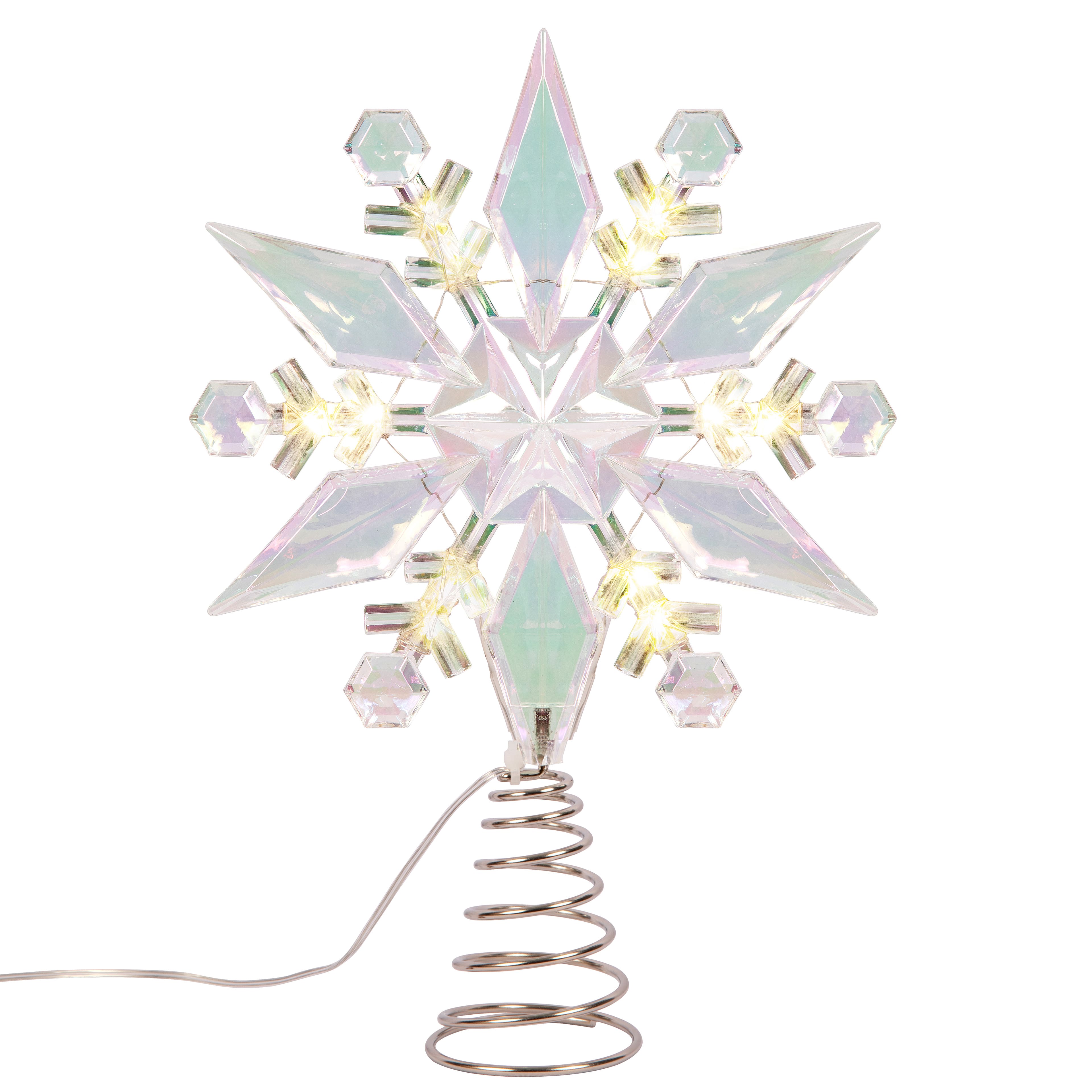 12ct. Warm White LED Iridescent Snowflake Tree Topper by Ashland&#xAE;