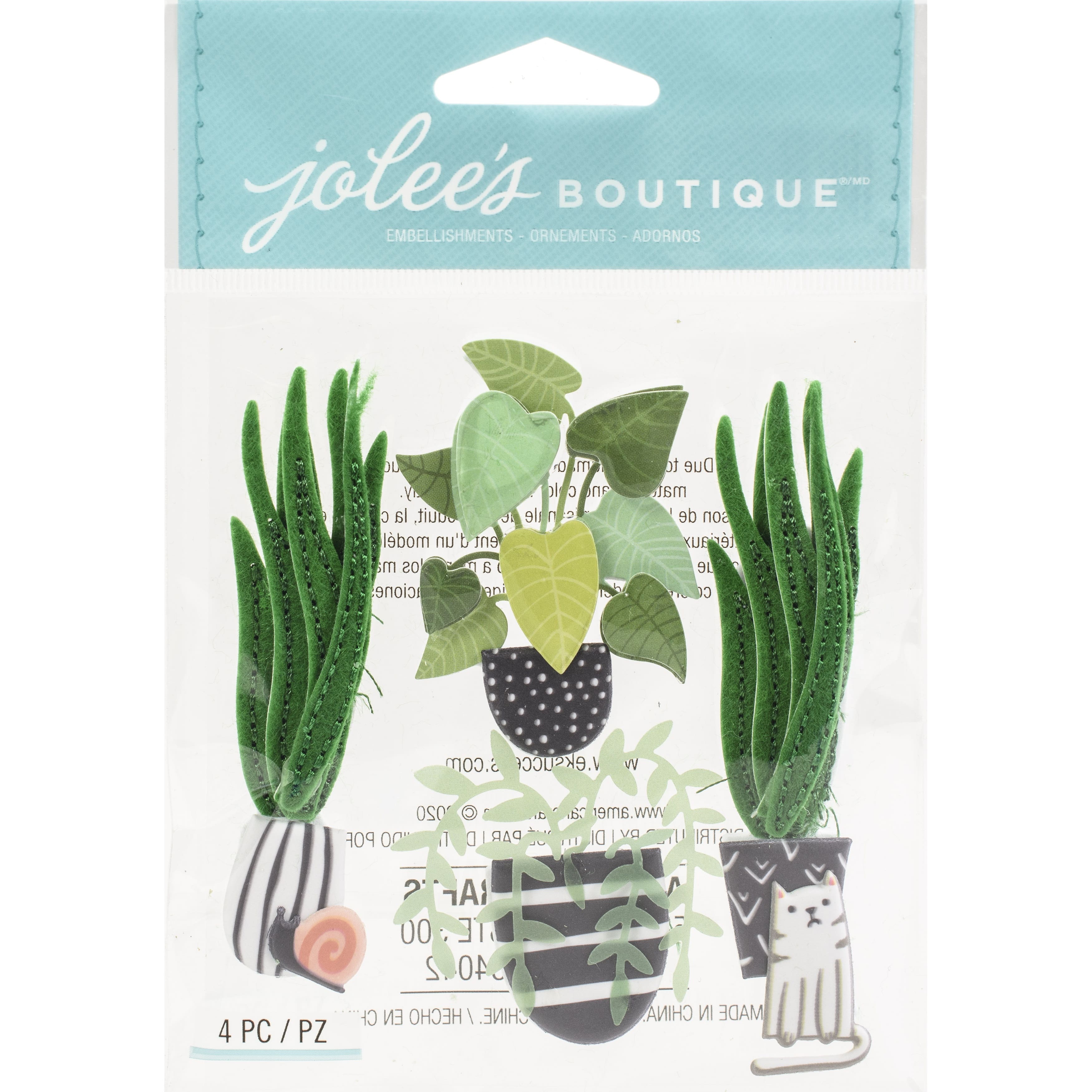 Jolee&#x27;s Boutique Themed Embellishments 4/Pkg-House Plants