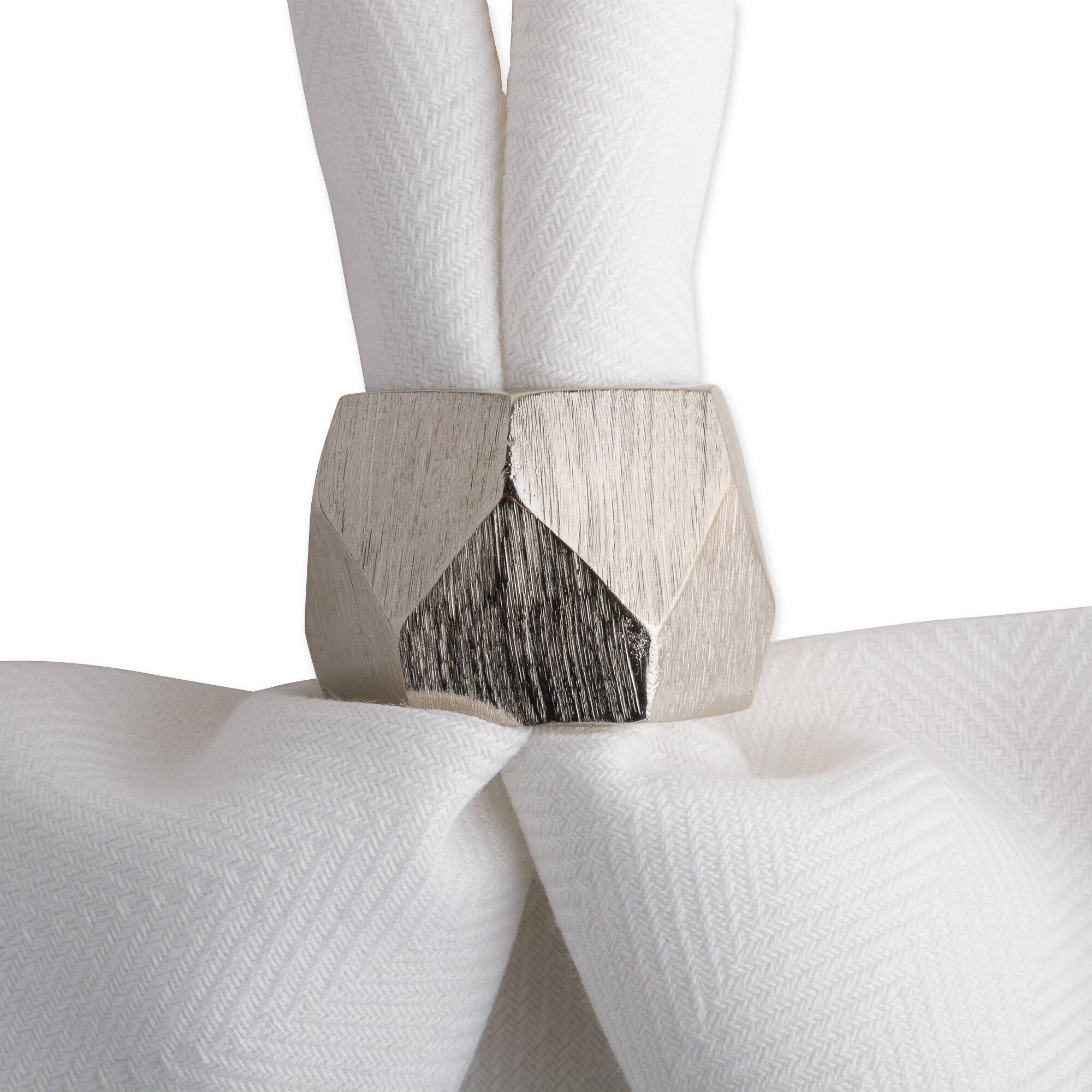 DII&#xAE; Silver Triangle Band Napkin Rings, 6ct.