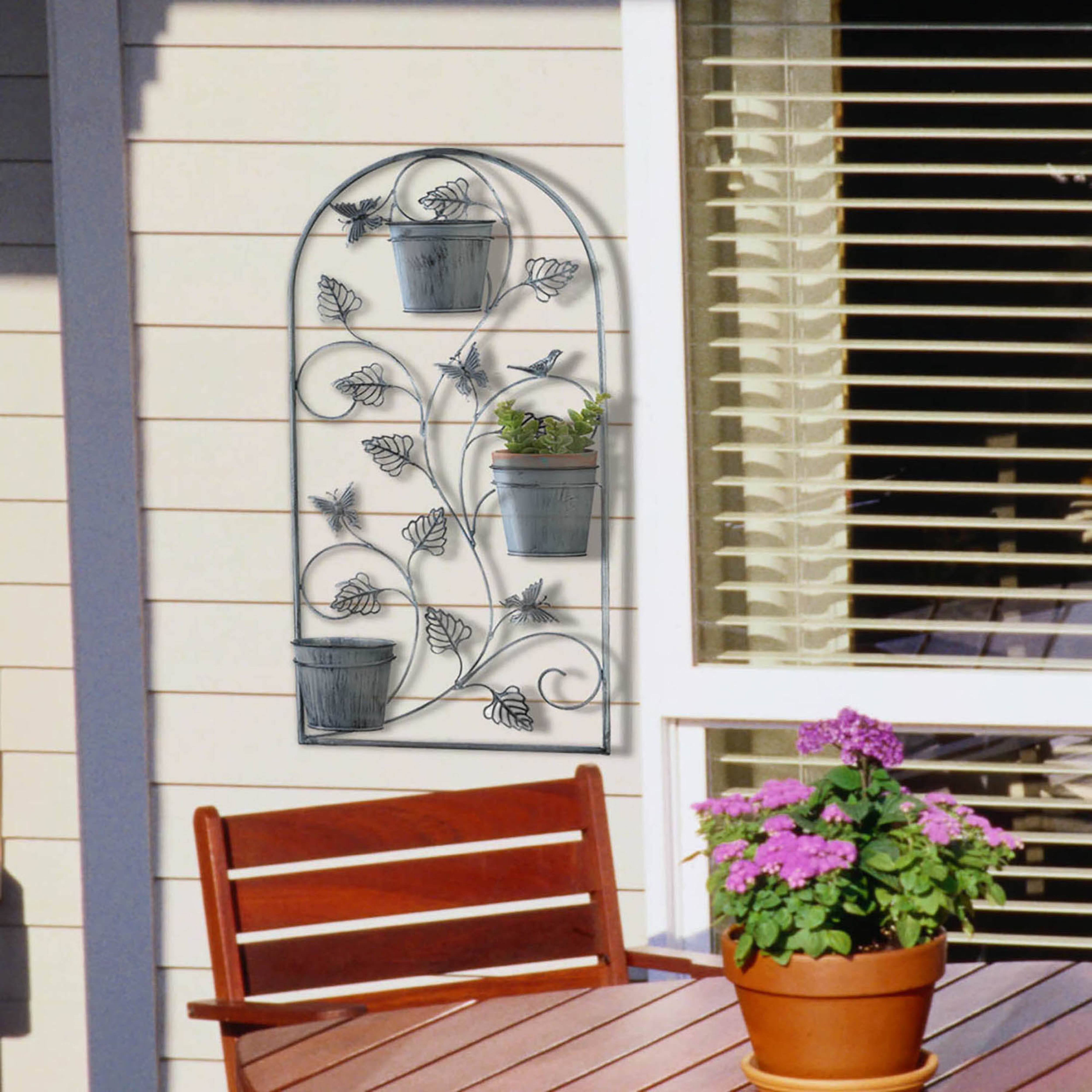 26.5&#x27;&#x27; Butterfly Trellis with Flower Pots