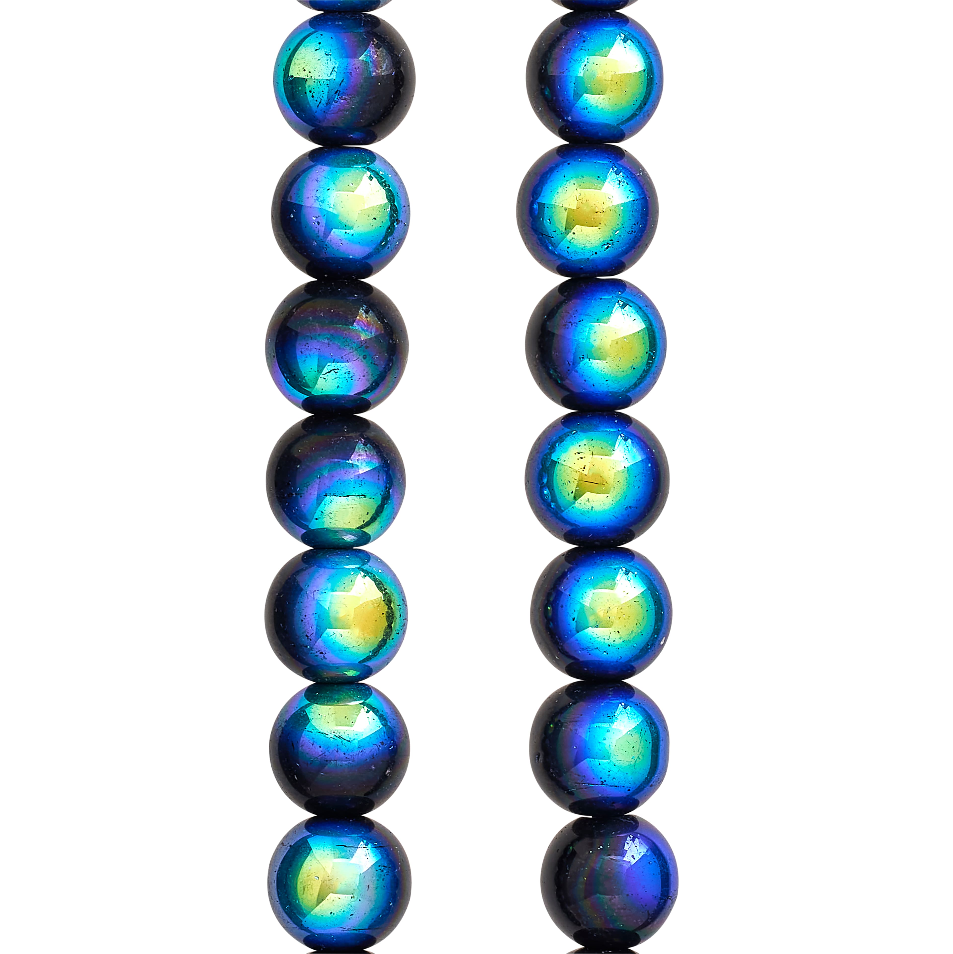 Black Aurora Borealis Round Glass Beads, 10mm by Bead Landing™