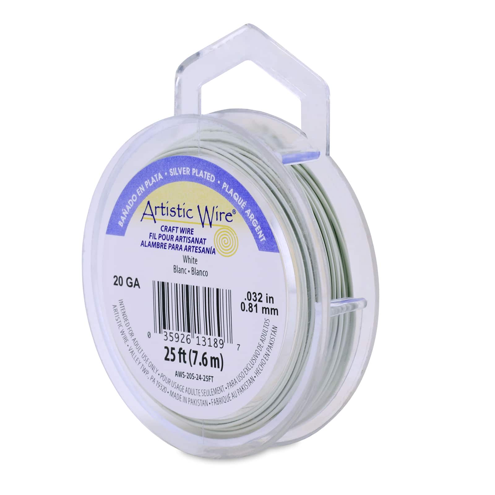 Artistic Wire® 20 Gauge Silver Plated Tarnish Resistant Colored Copper Craft Wire, 25ft.