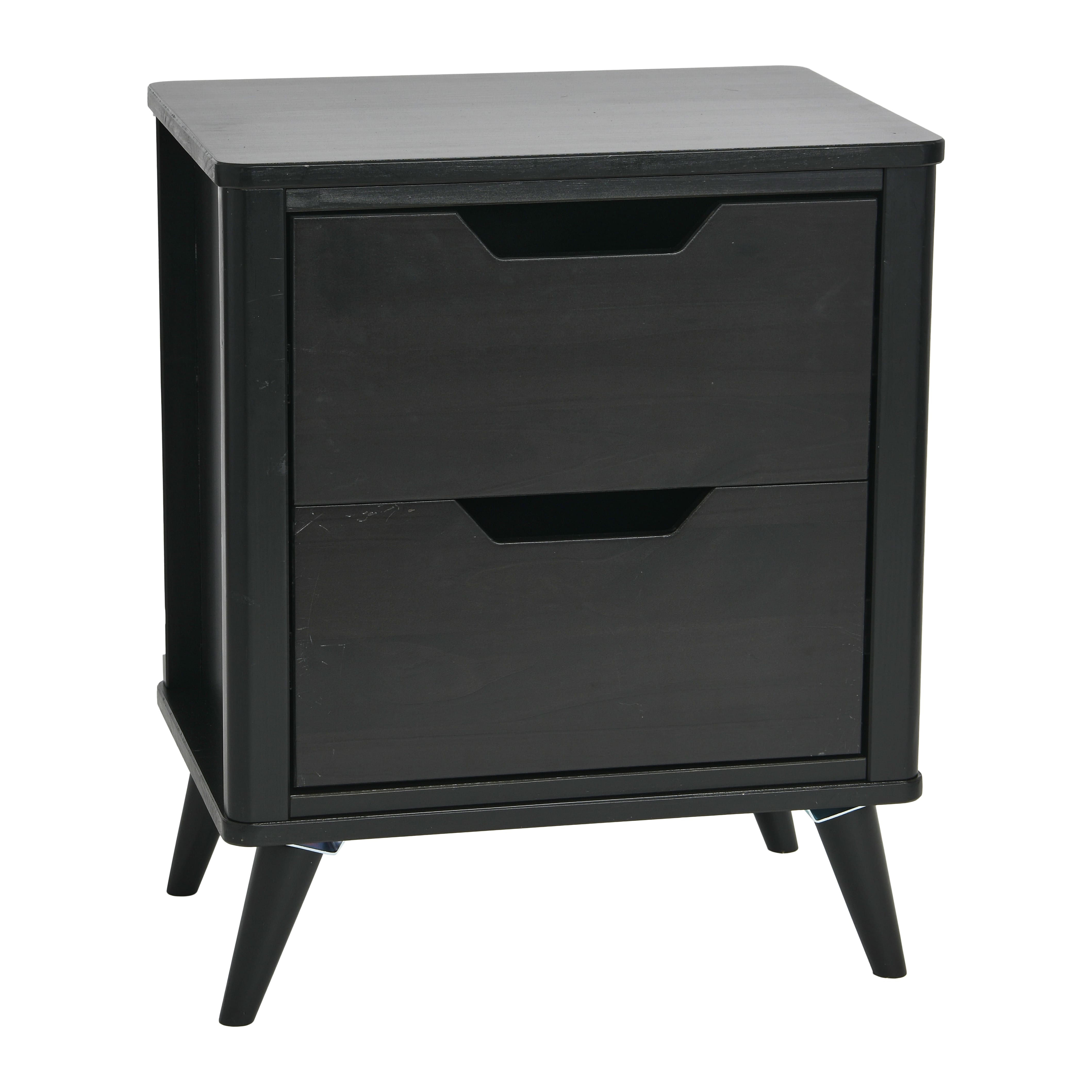 Hello Honey&#xAE; 26&#x22; Yume Mid Century Modern Solid Wood Nightstand with 2 Storage Drawers