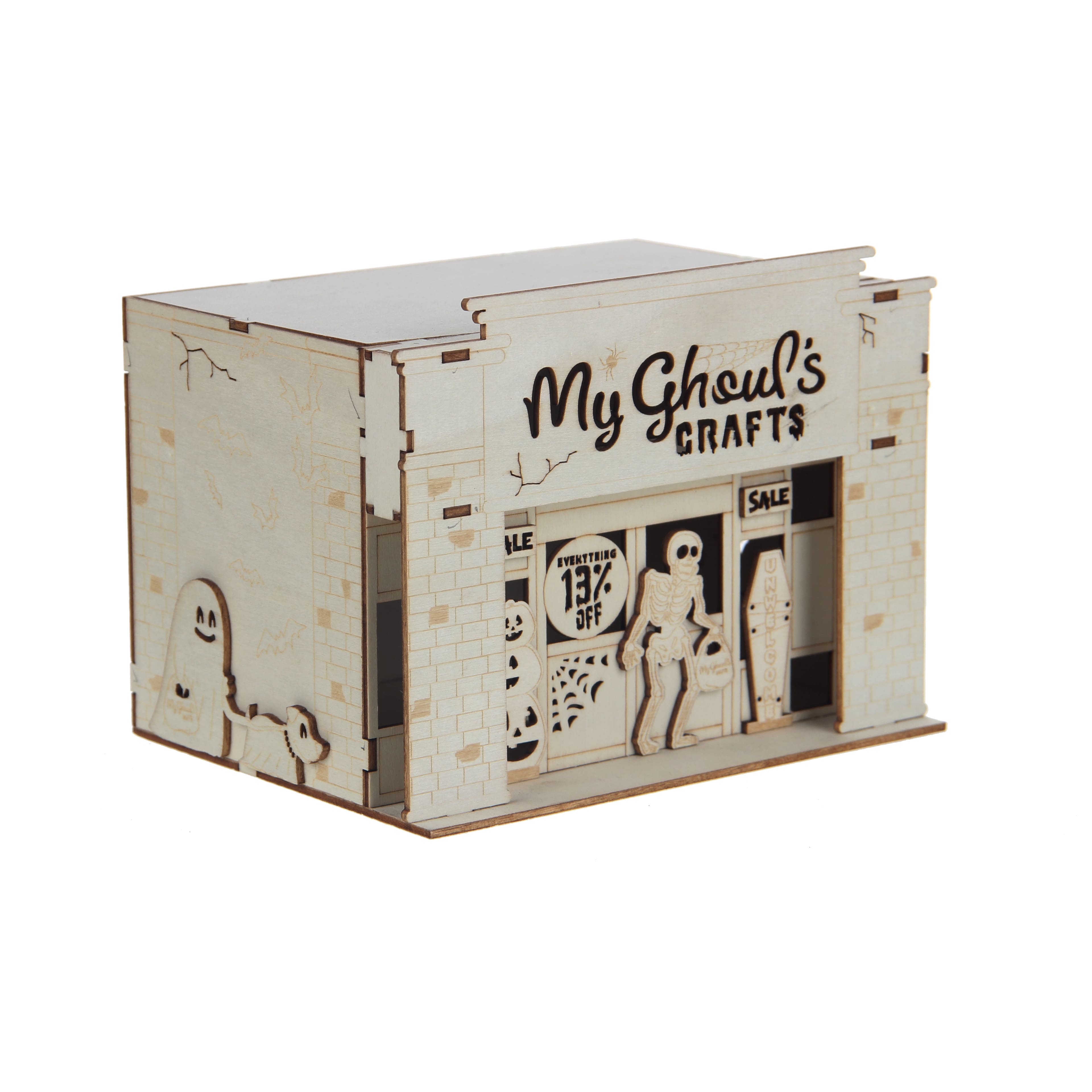 6.75&#x22; DIY Village My Ghoul&#x27;s Crafts LED Wood D&#xE9;cor by Make Market&#xAE;