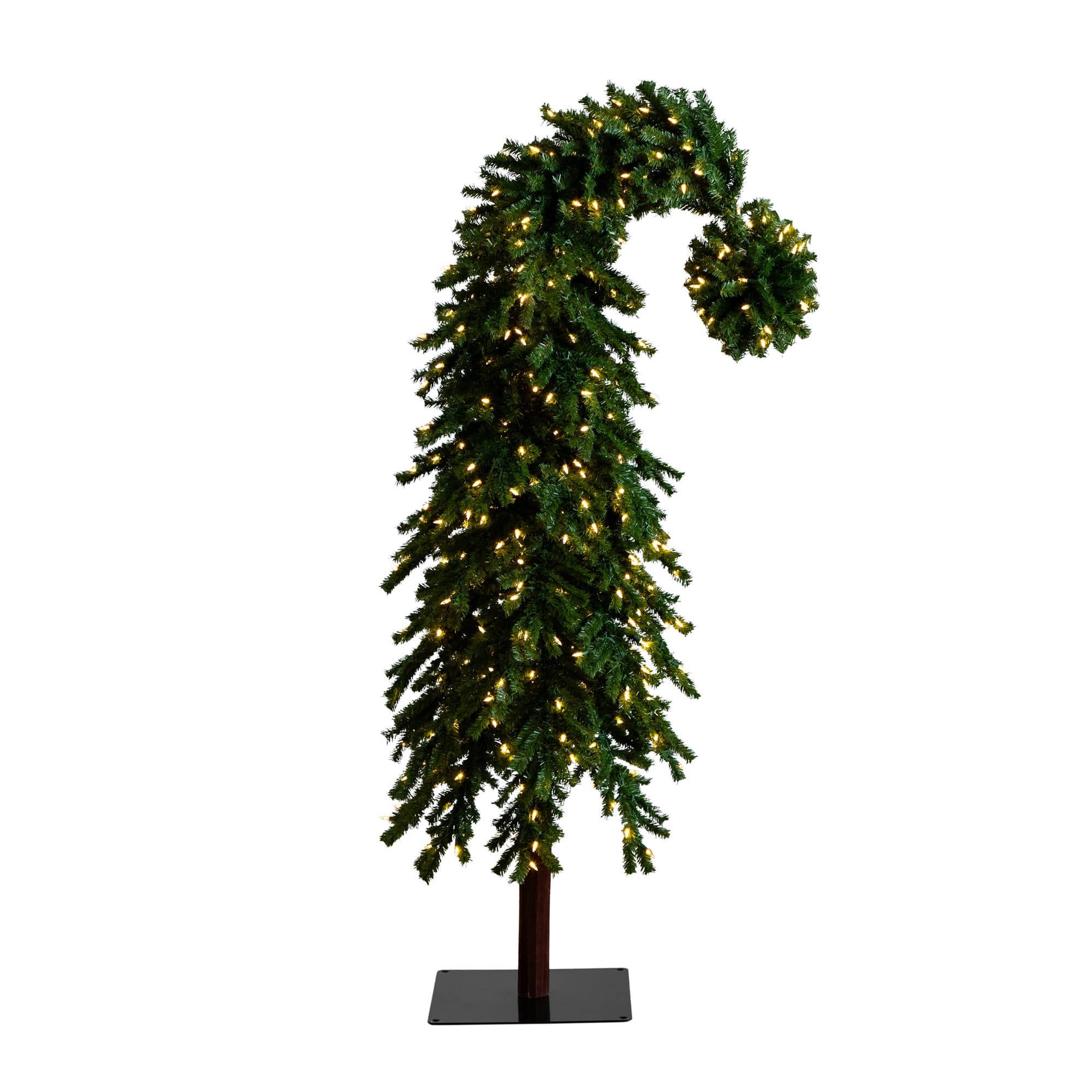 7ft. Pre-Lit Green Santa&#x2019;s Hat Artificial Christmas Tree, Clear LED Lights