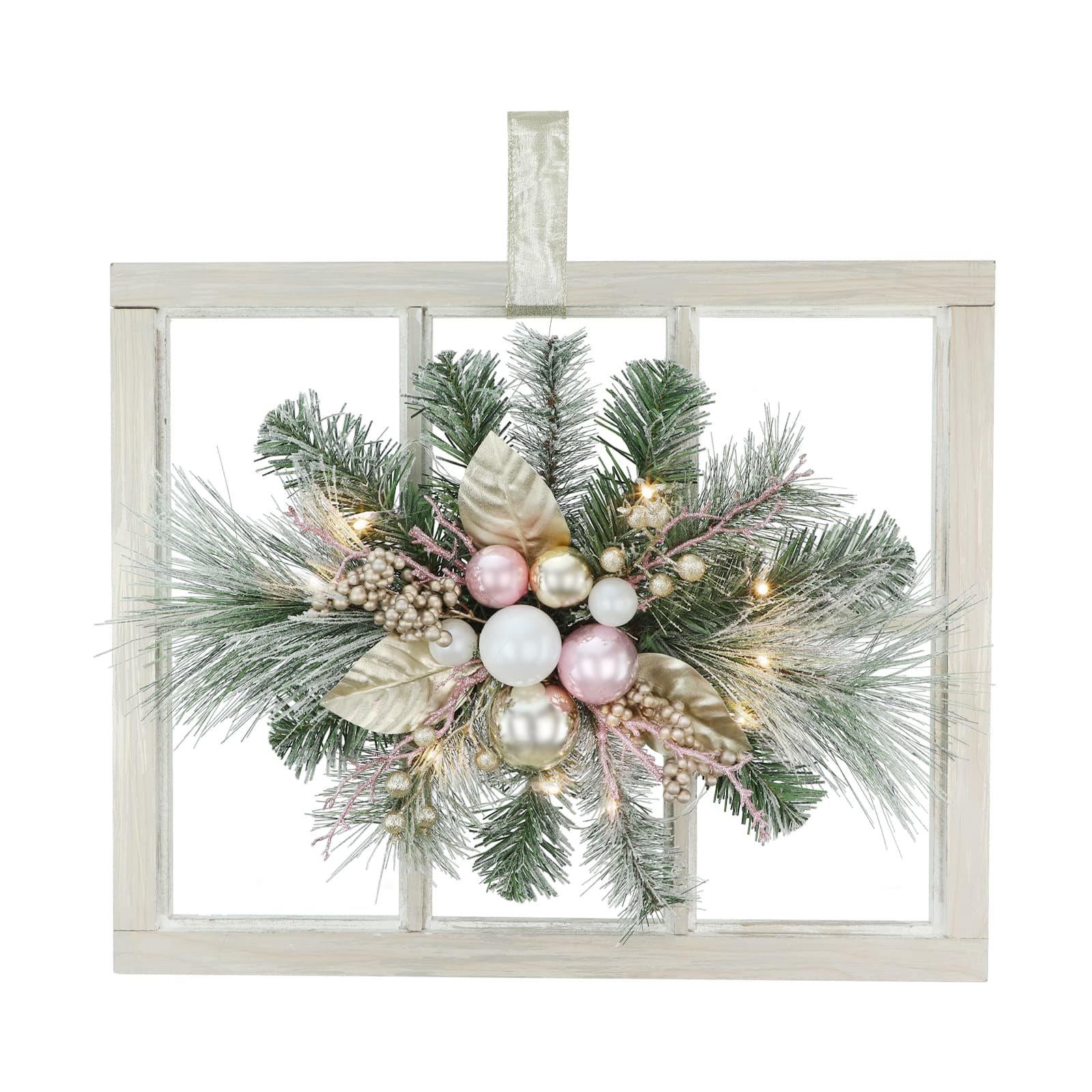 LED Wreath &#x26; Window Pane Wall D&#xE9;cor by Ashland&#xAE;