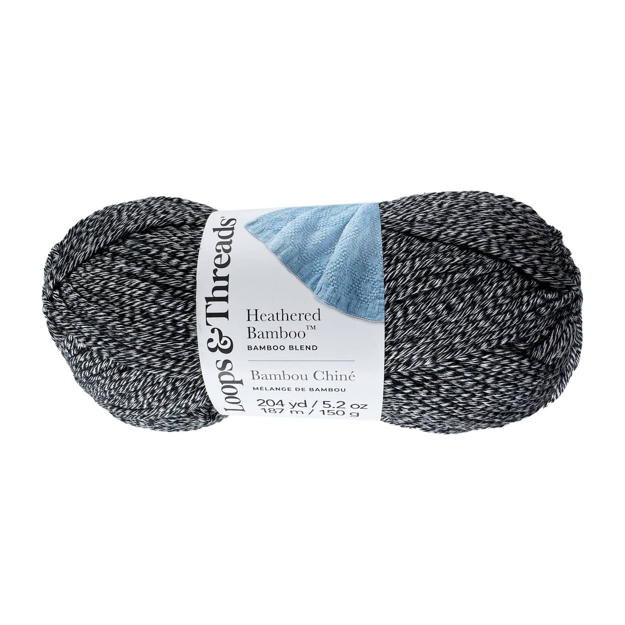 Heathered Bamboo™ Yarn by Loops & Threads®, Color: Black | Michaels