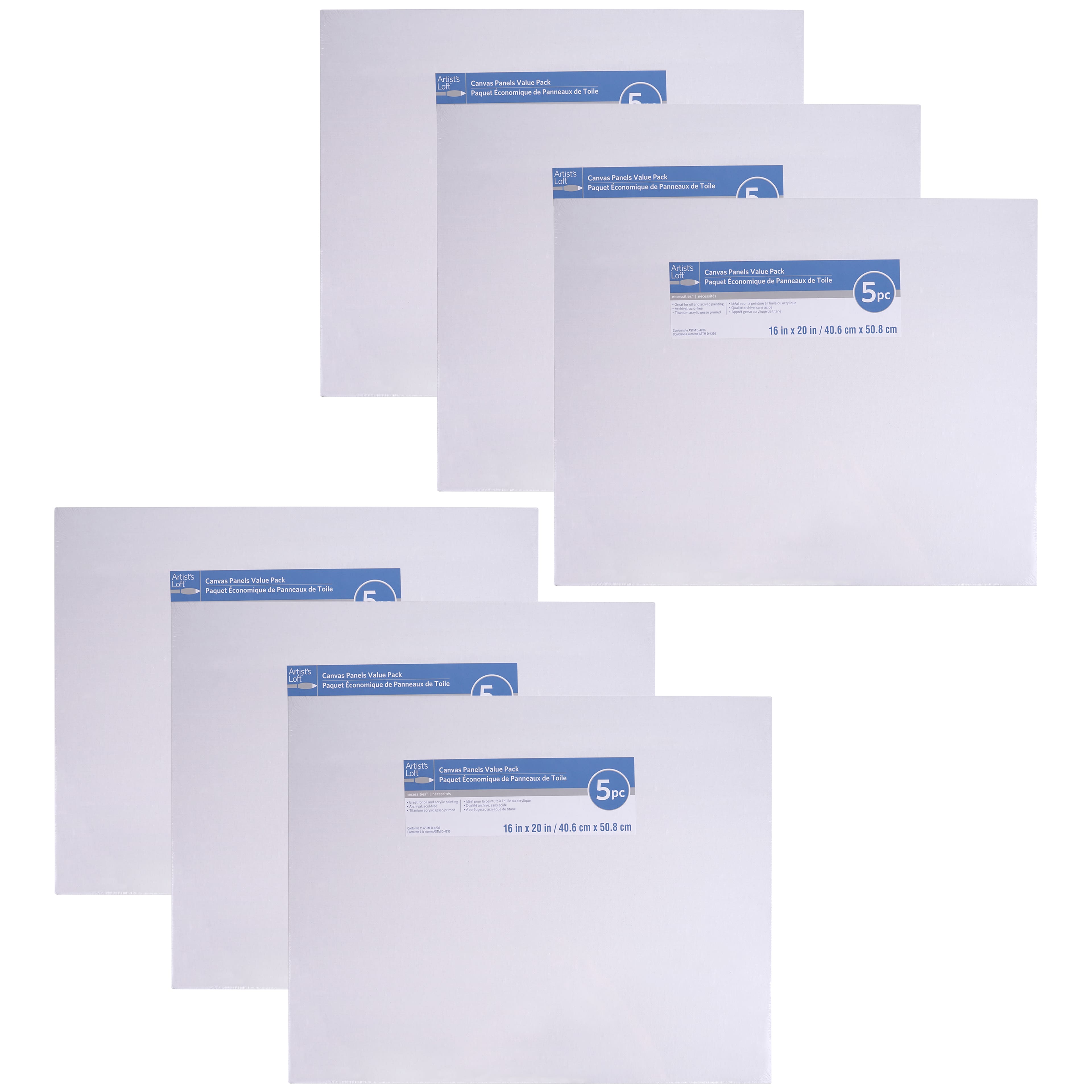 6 Packs: 5 ct. (30 total) Value Pack Canvas Panels by Artist's Loft® Necessities™