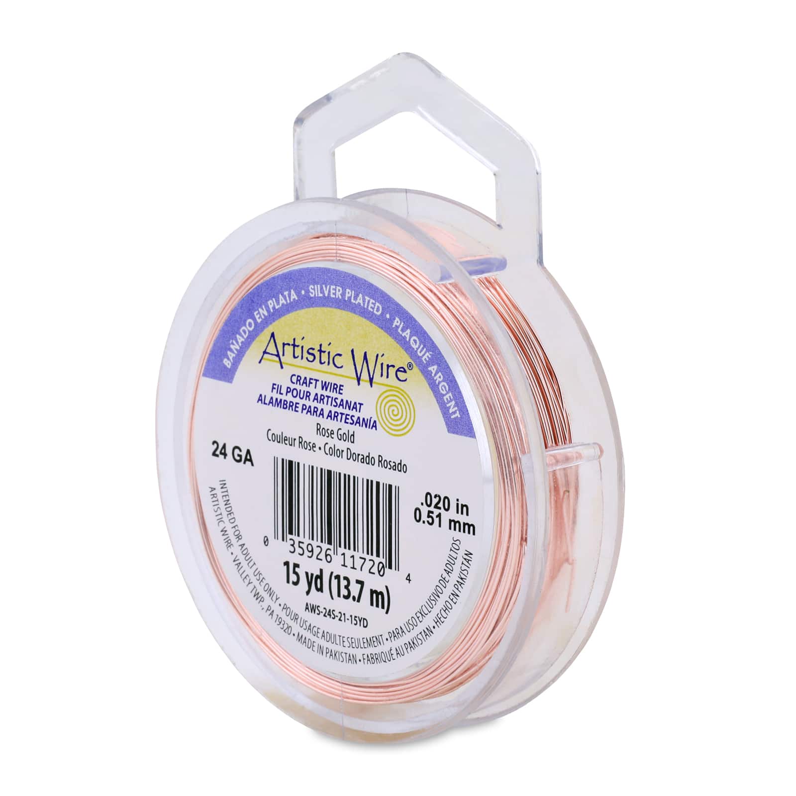 Artistic Wire® 24 Gauge Silver Plated Tarnish Resistant Colored Copper Craft Wire, 15yd.