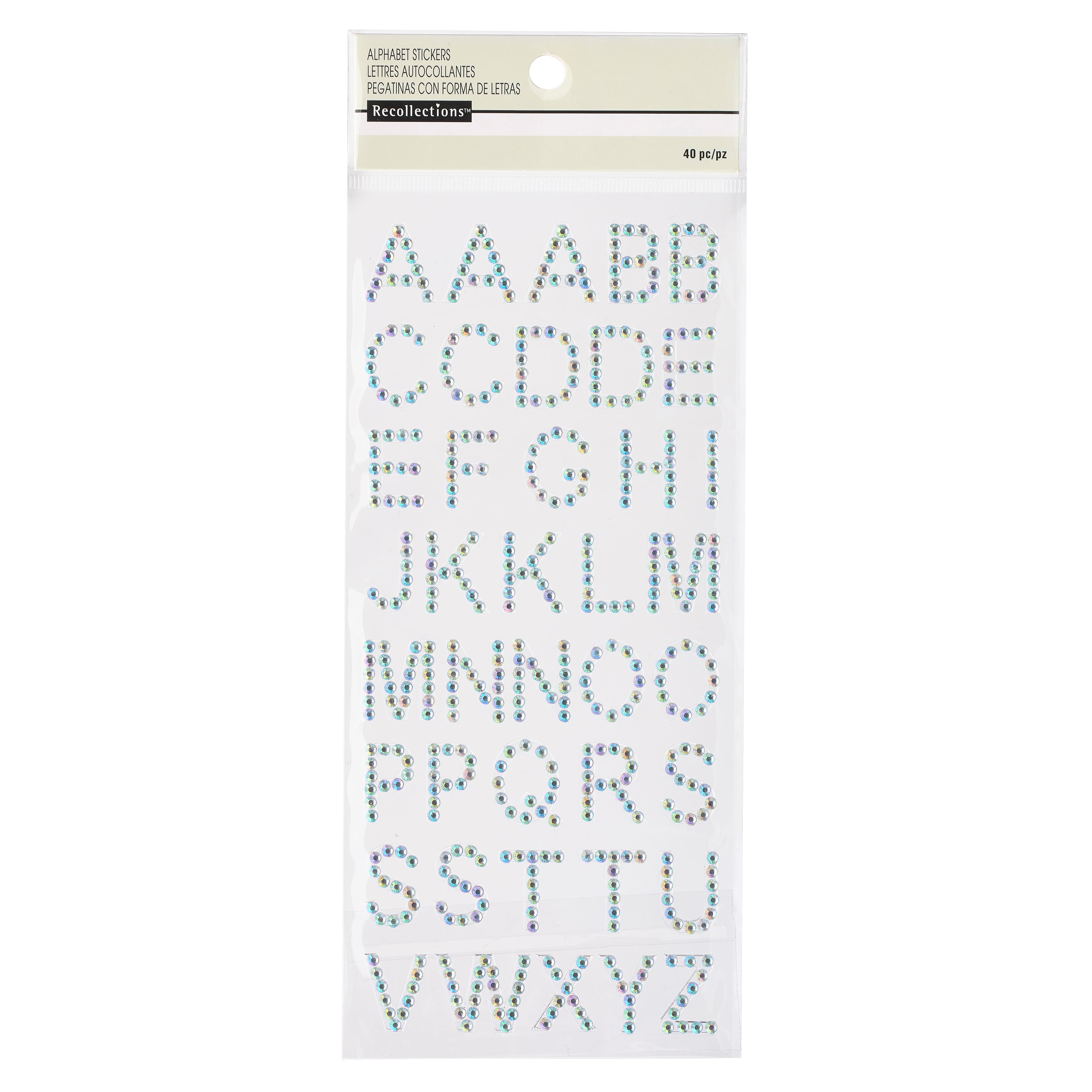 Recollections 40 Rhinestone Letters Alphabet Stickers - Each