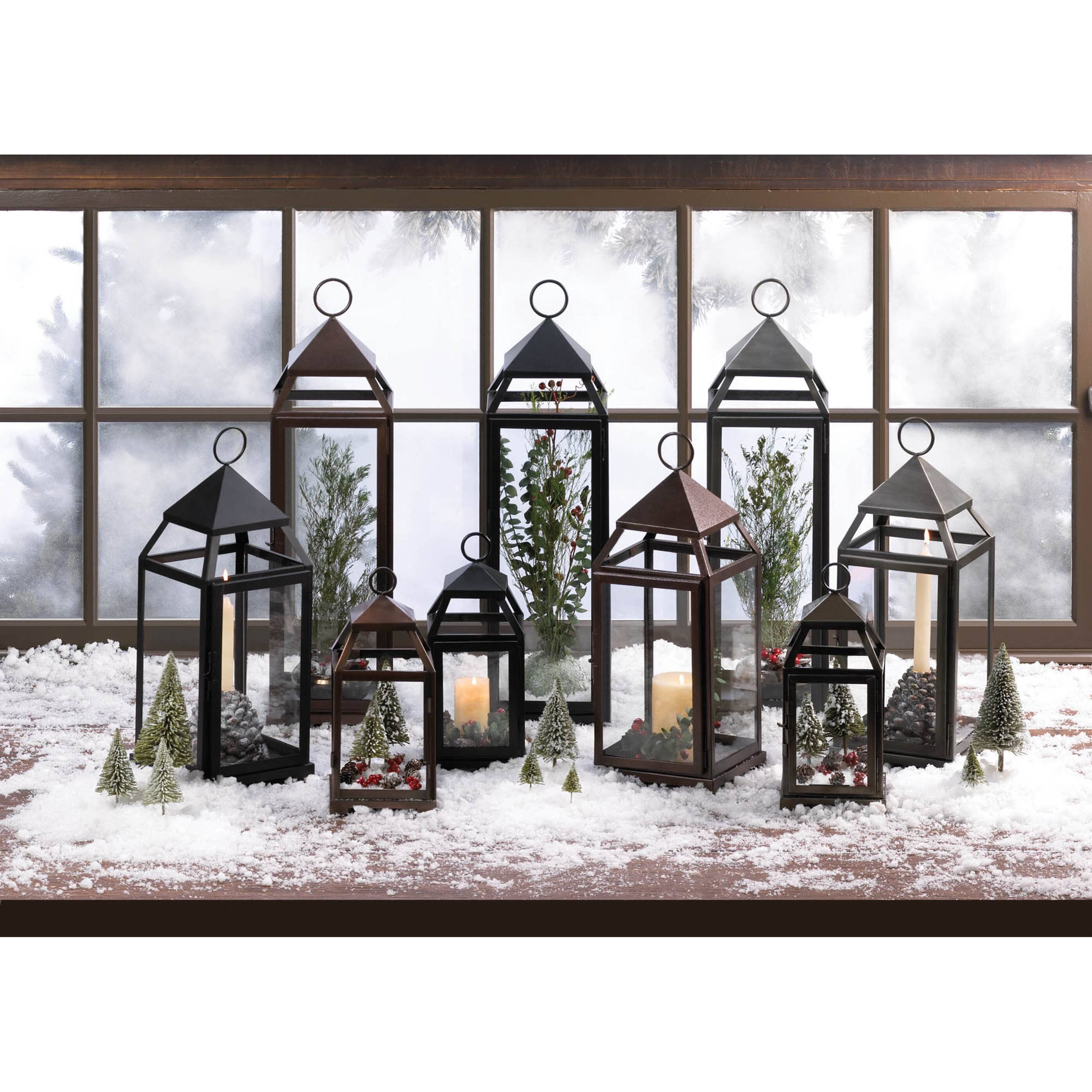 25&#x27;&#x27; Black Contemporary Lantern