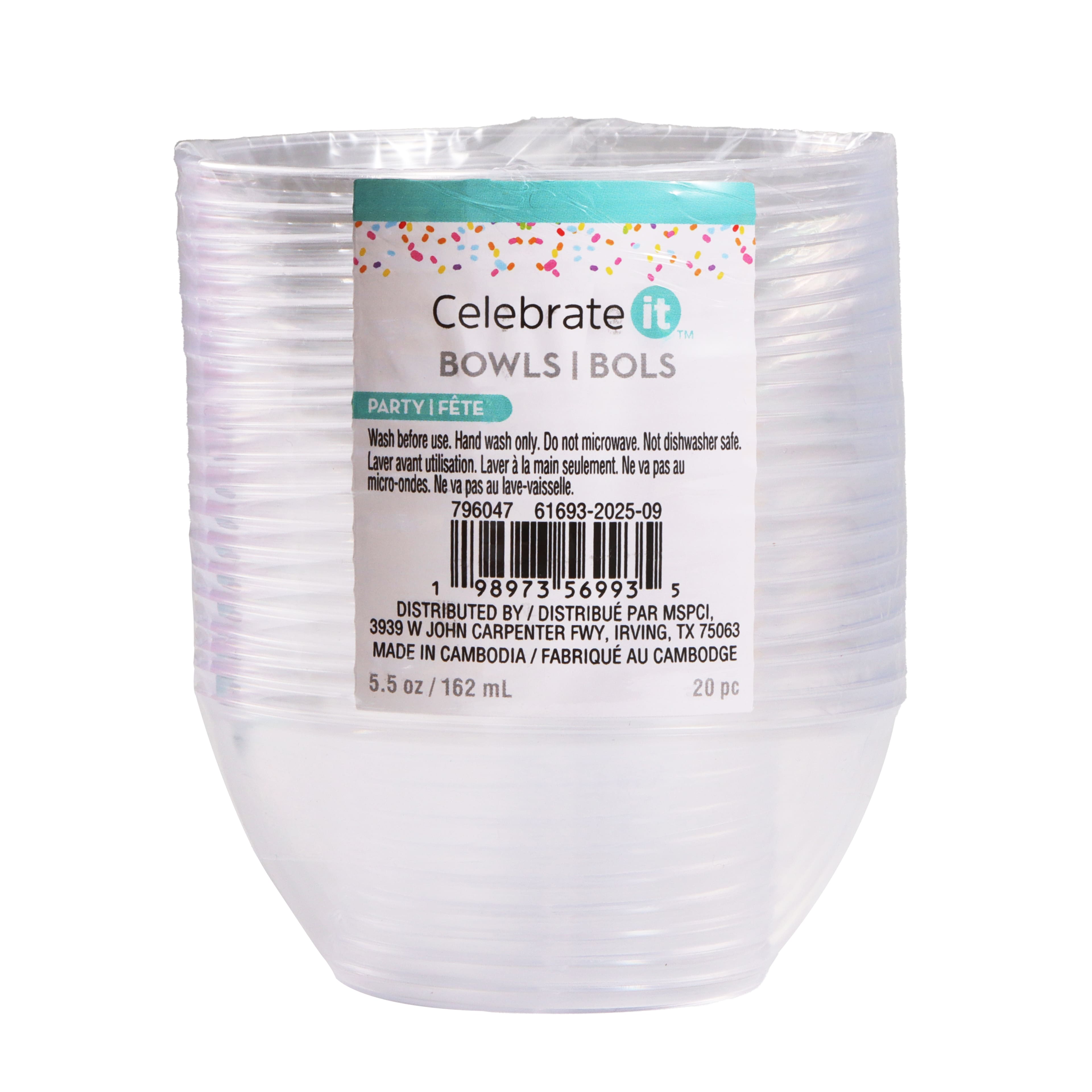 5.5oz. Clear Plastic Bowls, 20ct by Celebrate It&#x2122;