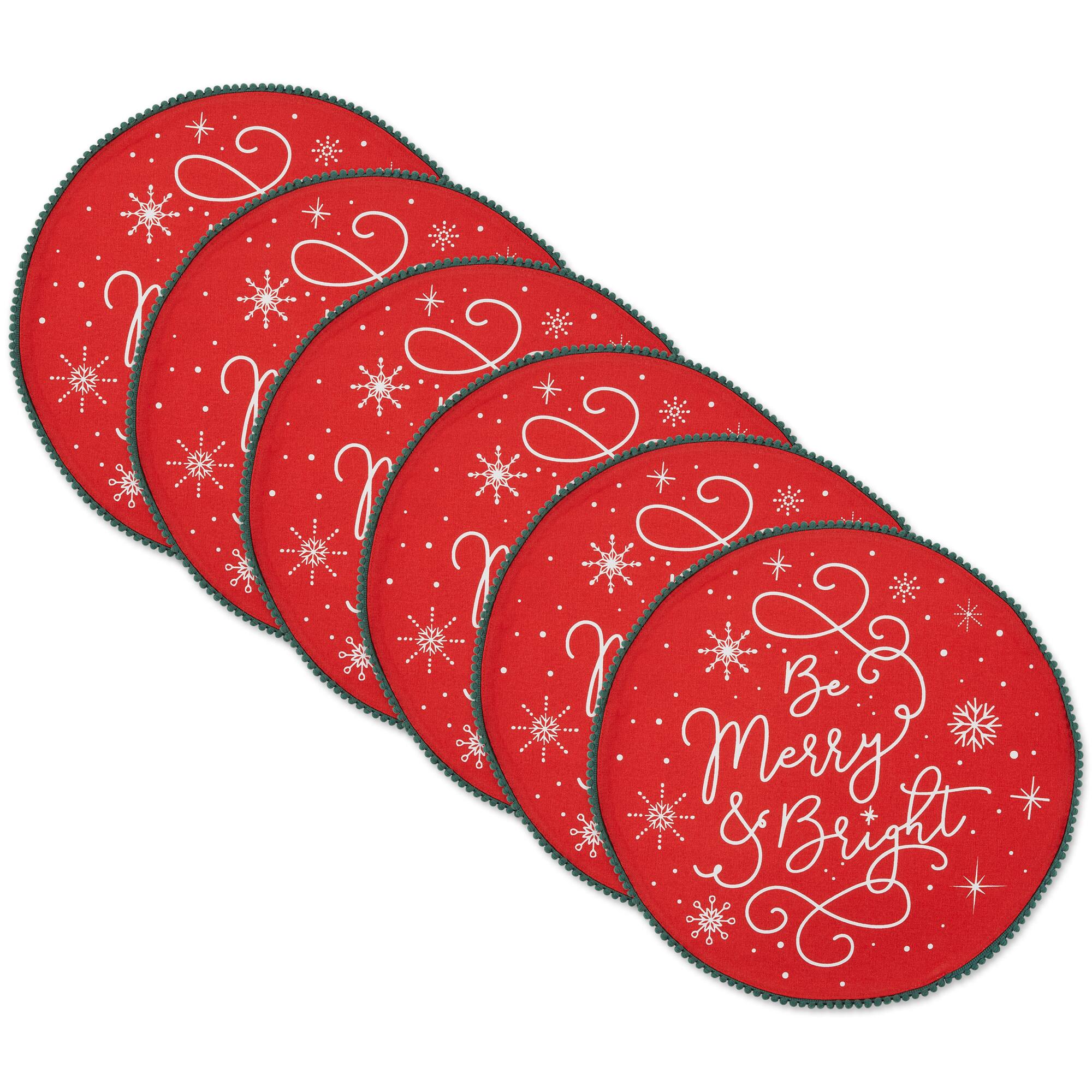 DII® Be Merry & Bright Embellished Placemats, 6ct.